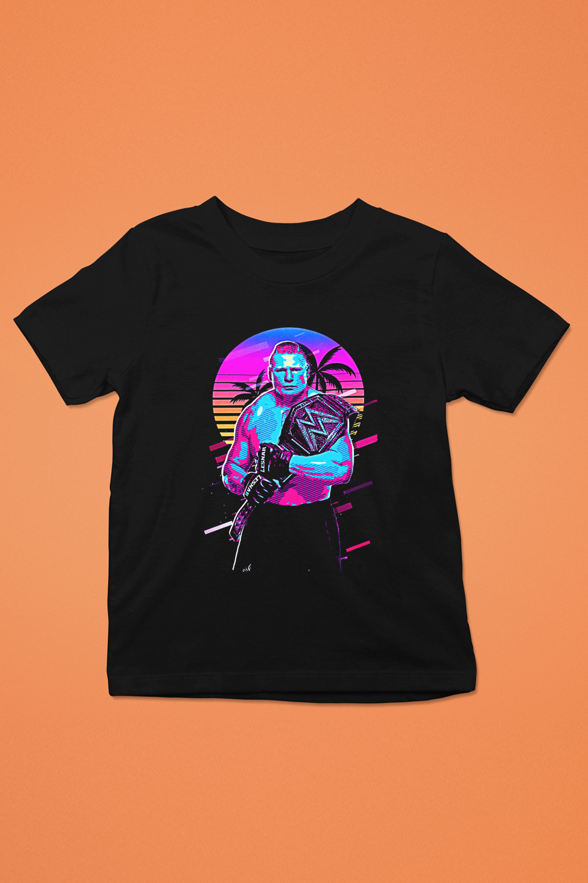 Brock Lesnar Baskılı Unisex Siyah Çocuk Tişört - Tshirt