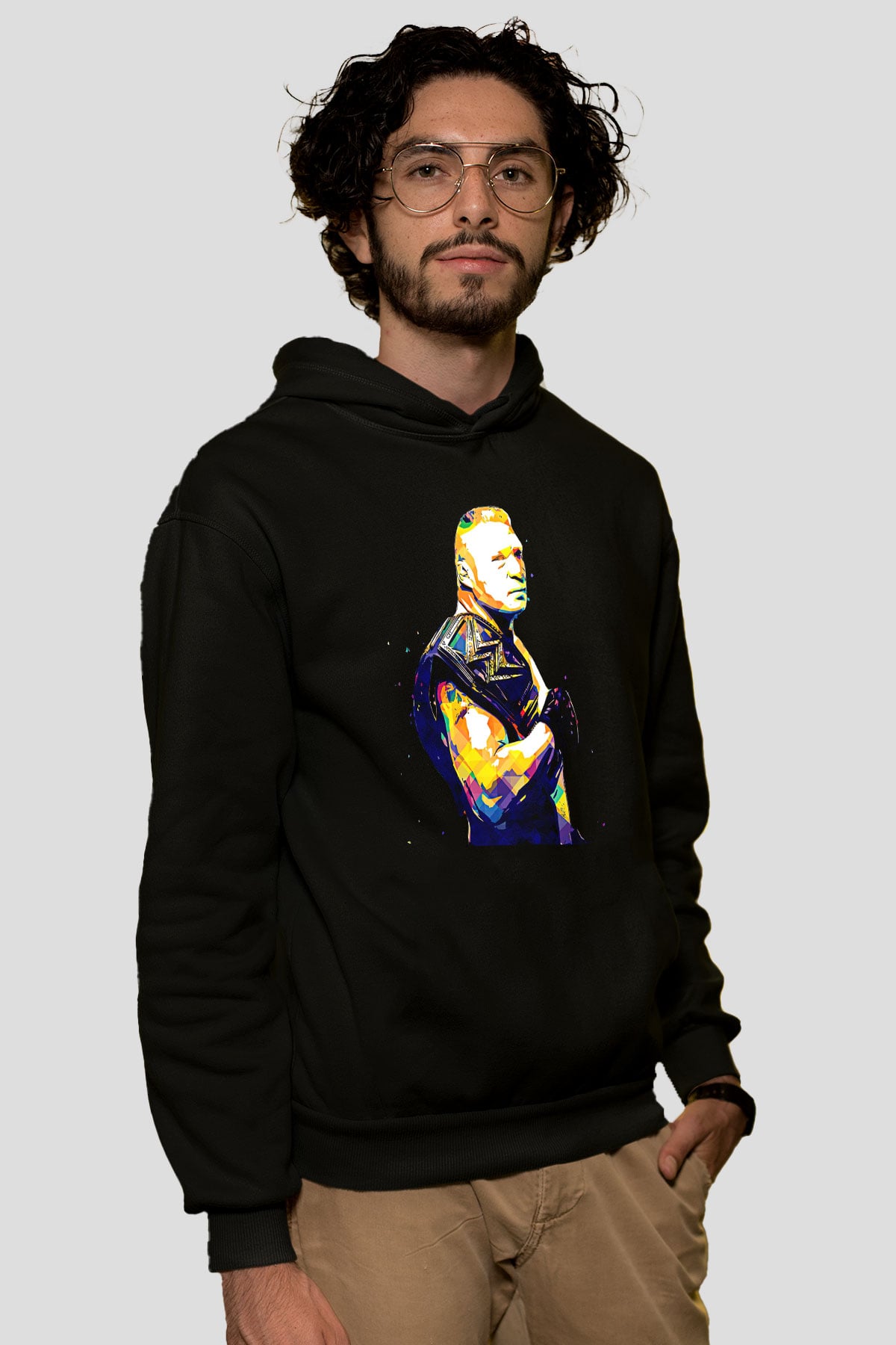 Brock Lesnar Baskılı Unisex Siyah Hoodie