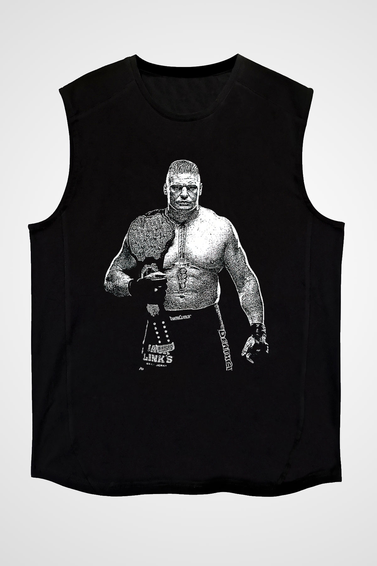 Brock Lesnar Baskılı Unisex Siyah Kolsuz Tişört - Tshirt