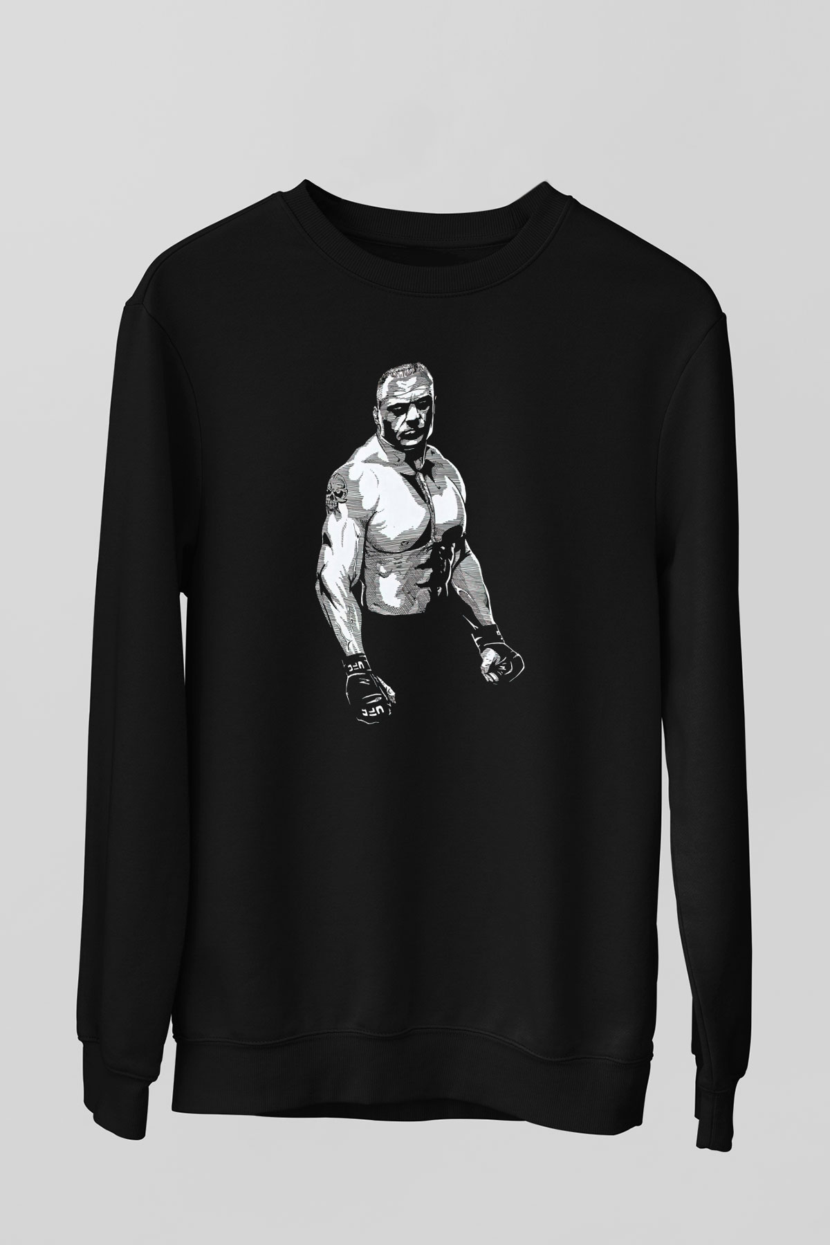 Brock Lesnar Baskılı Unisex Siyah Sweatshirt