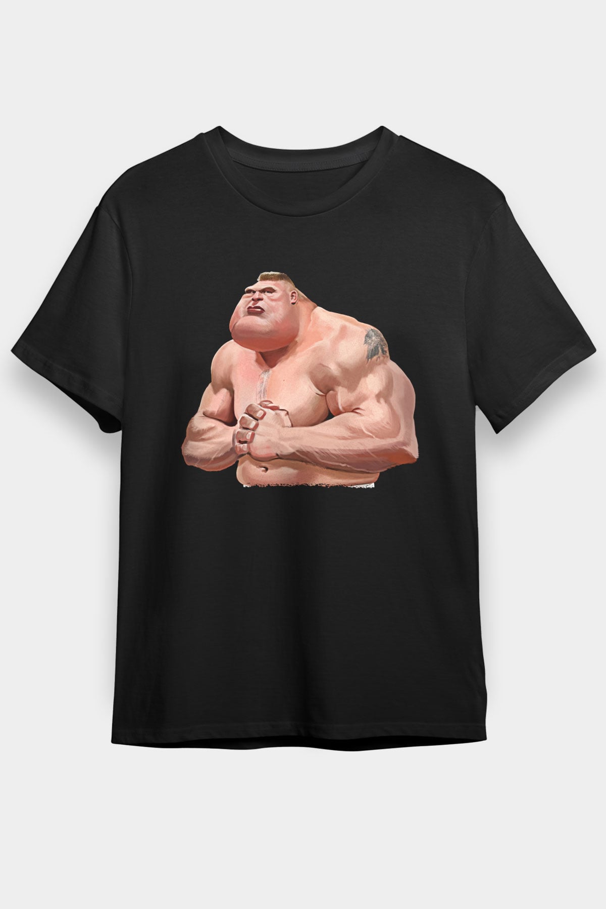 Brock Lesnar Baskılı Unisex Siyah Tişört - Tshirt