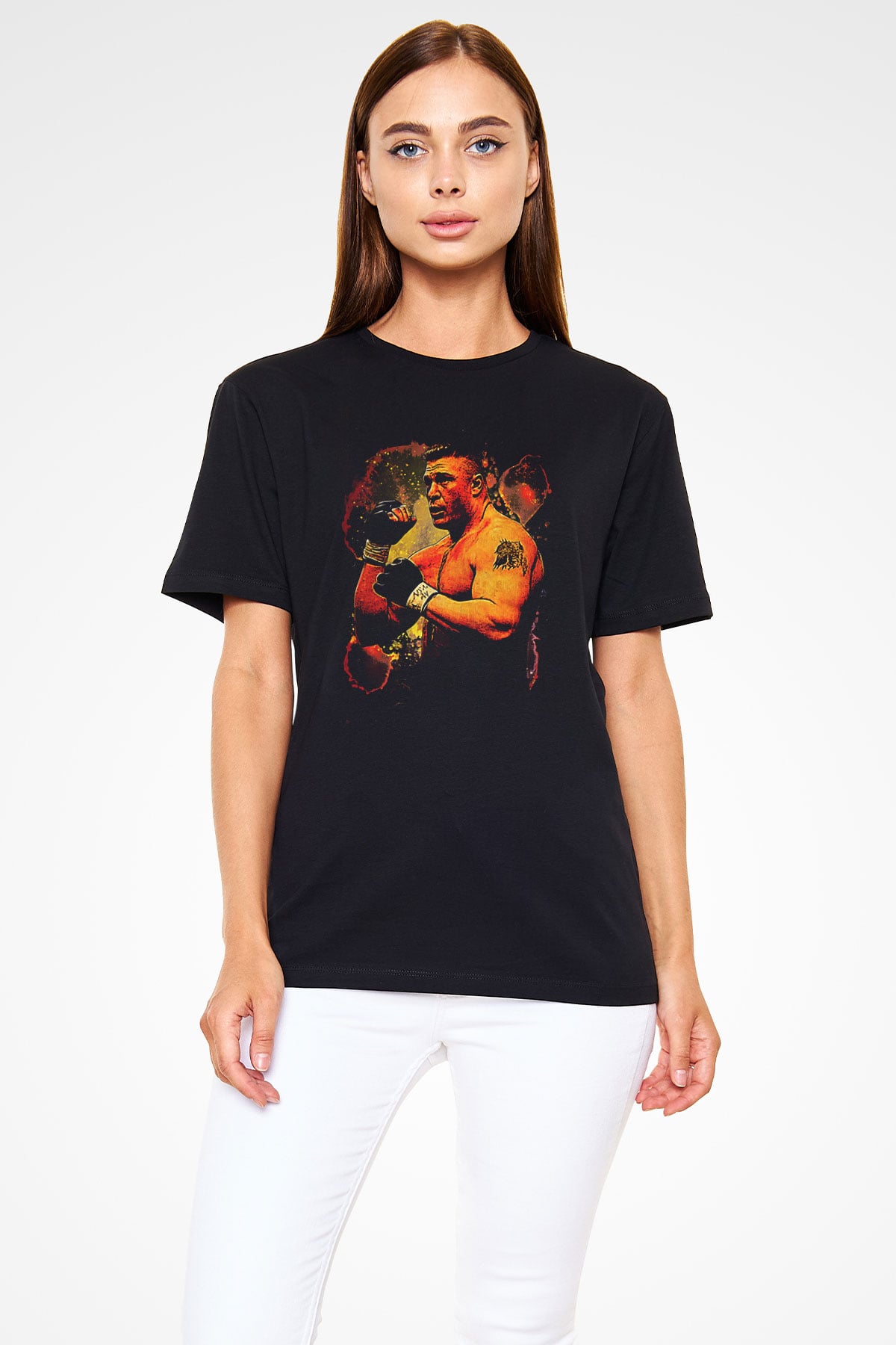 Brock Lesnar Baskılı Unisex Siyah Tişört - Tshirt