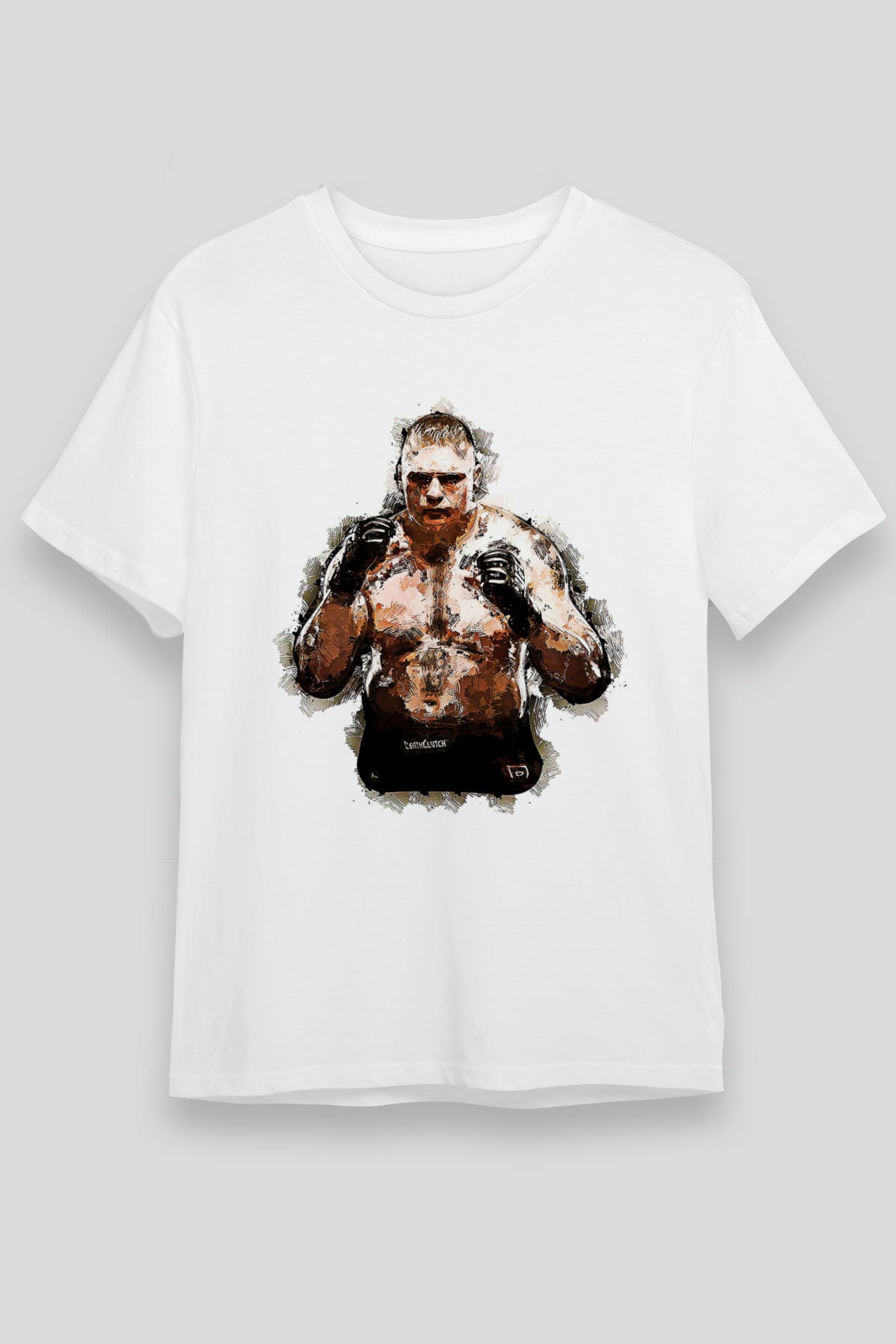 Brock Lesnar Unisex Baskılı Beyaz Tişört - Tshirt