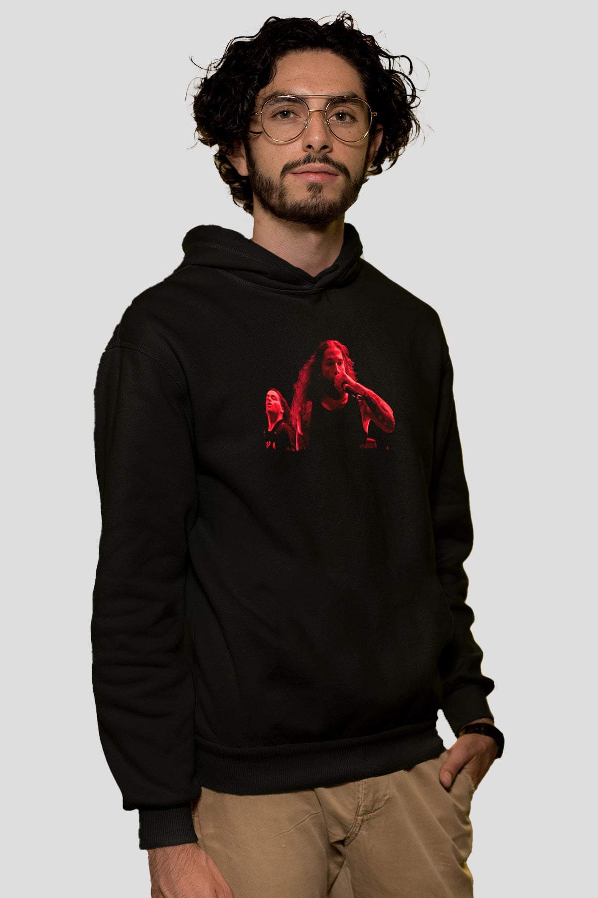 Broken Hope Baskılı Unisex Siyah Kapüşonlu Sweatshirt
