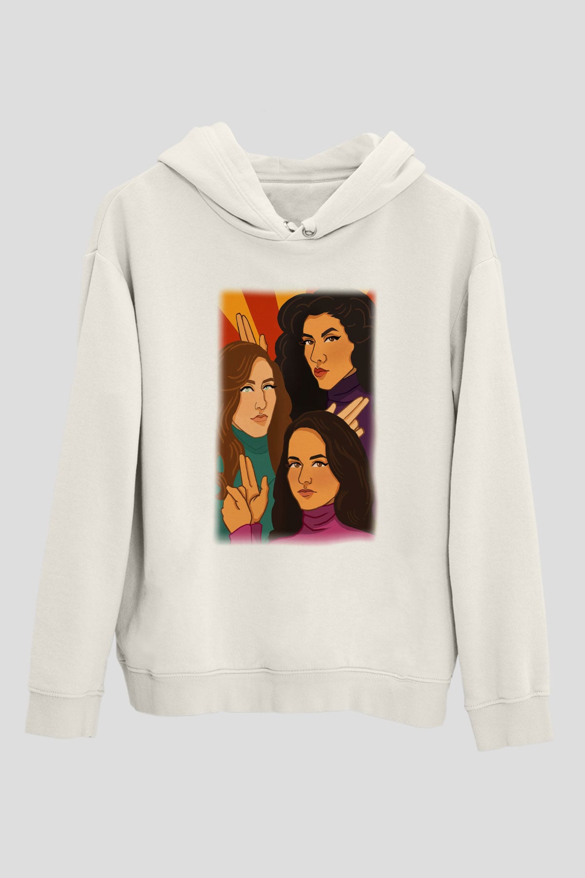 Brooklyn Nine-Nine Beyaz Unisex Kapşonlu Sweatshirt