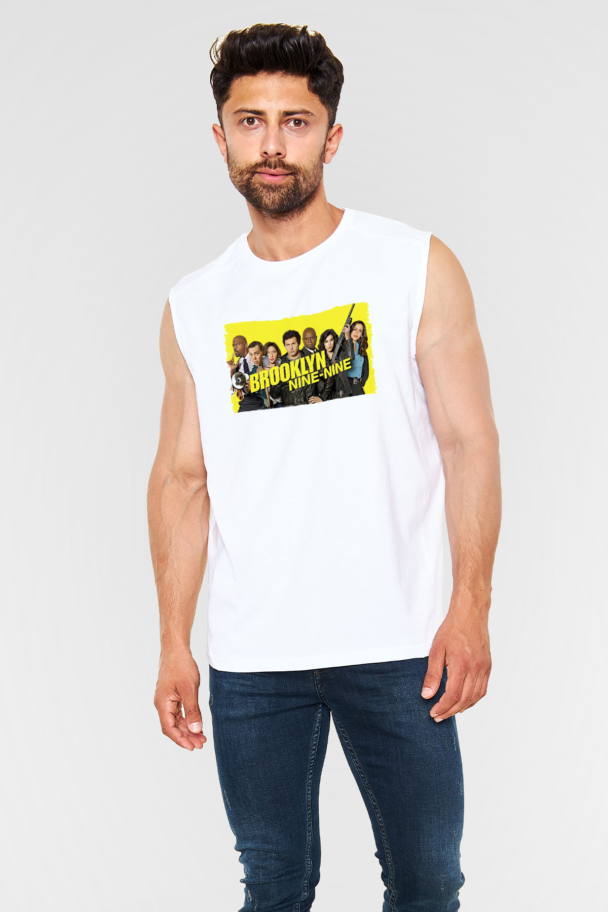 Brooklyn Nine-Nine Beyaz Unisex Kolsuz Tişört