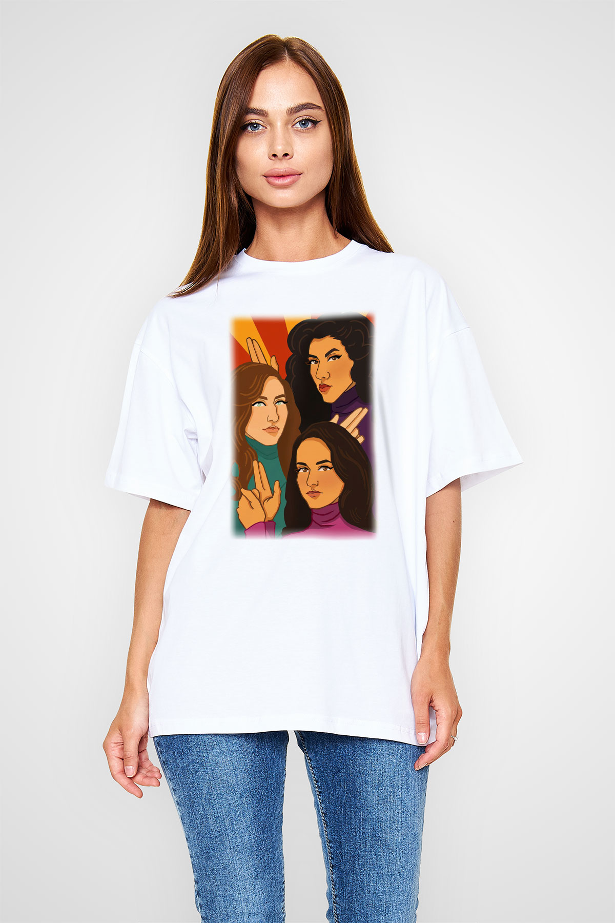 Brooklyn Nine-Nine Beyaz Unisex Oversize Tişört T-Shirt