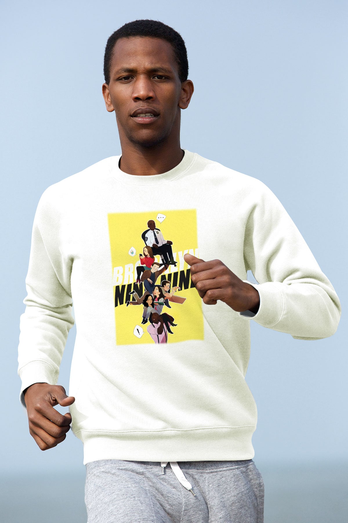 Brooklyn Nine-Nine Beyaz Unisex Sweatshirt