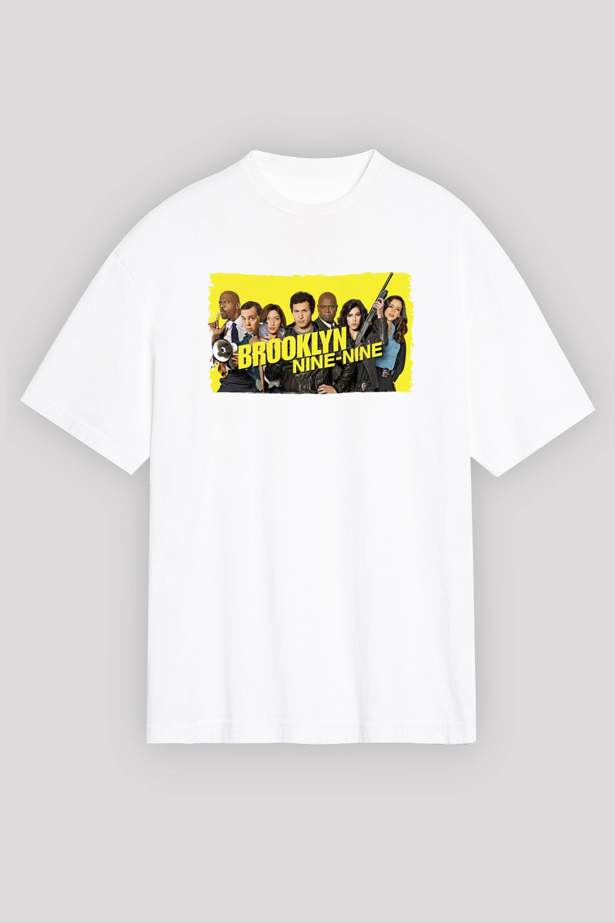 Brooklyn Nine-Nine Beyaz Oversize Tişört Oversize T-shirt