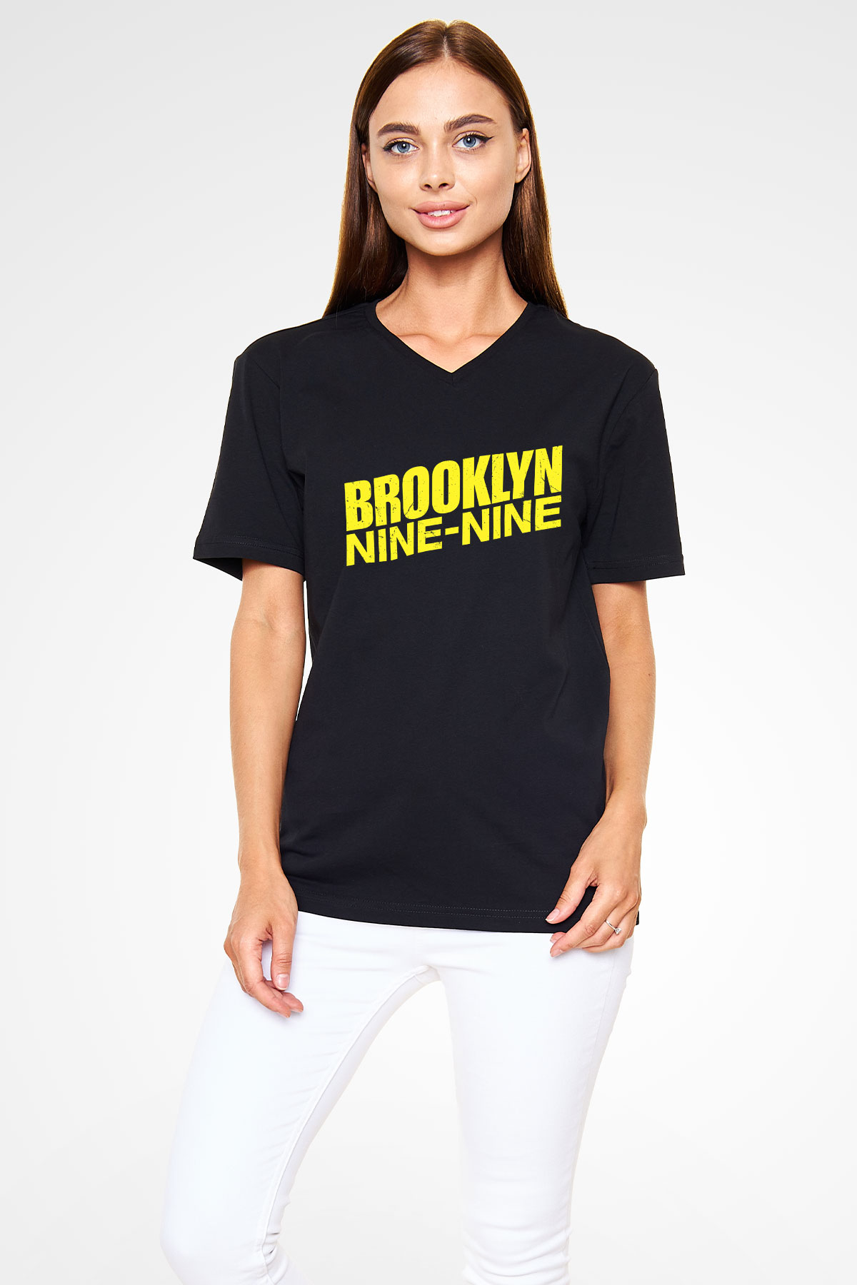 Brooklyn Nine-Nine Siyah Unisex V Yaka Tişört