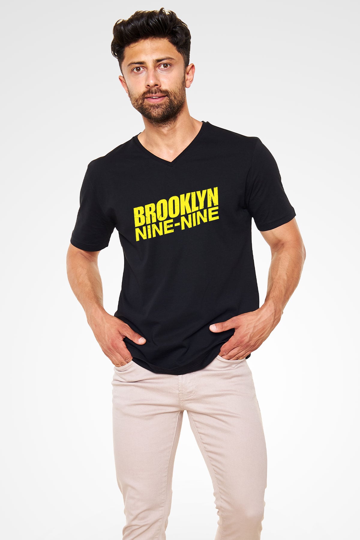 Brooklyn Nine-Nine Siyah Unisex V Yaka Tişört