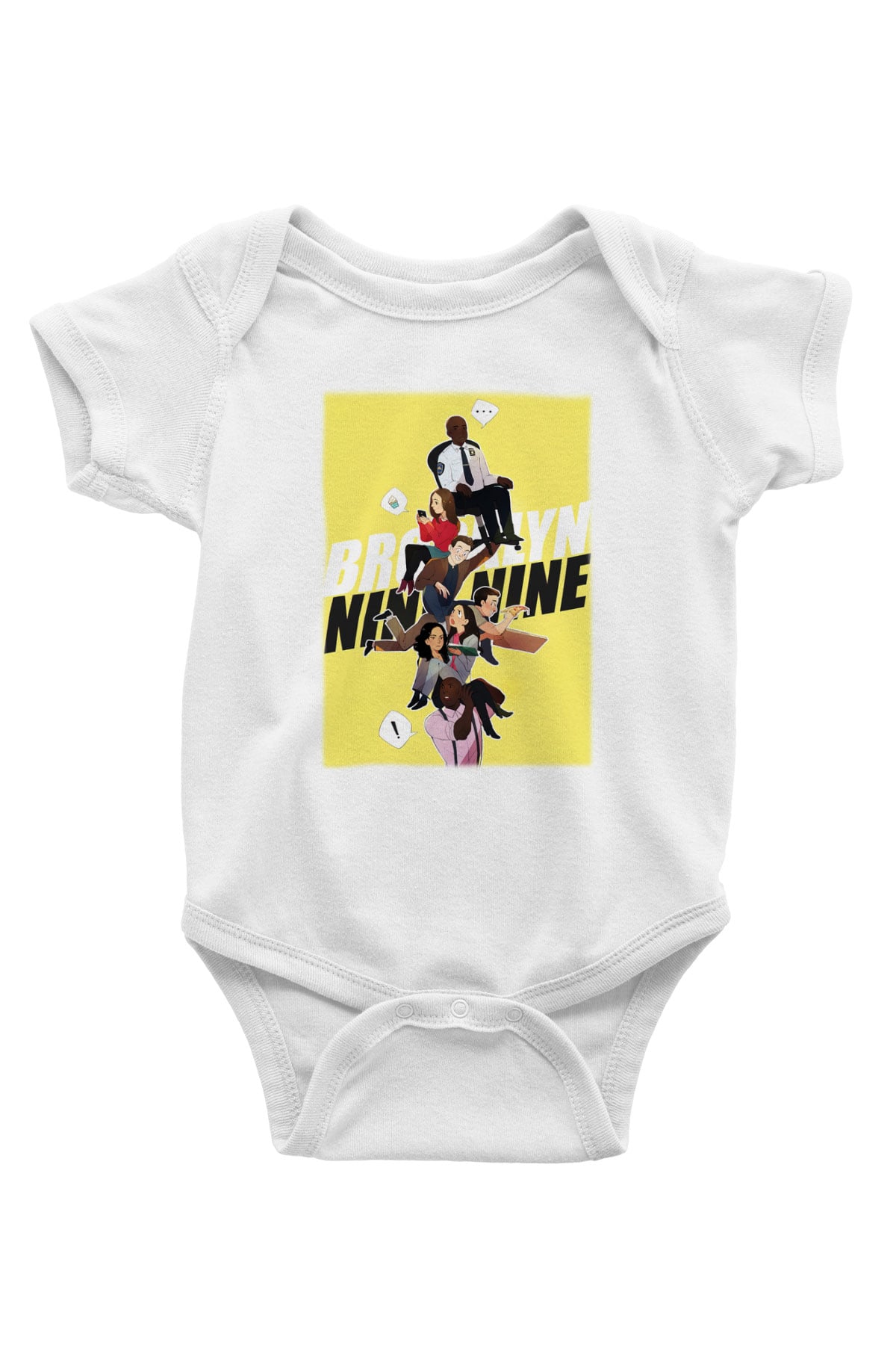 Brooklyn NineNine Baskılı Beyaz Unisex Bebek Body - Zıbın