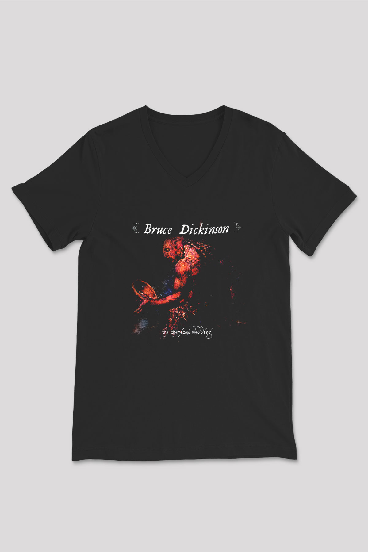 Bruce Dickinson Siyah Unisex V Yaka Tişört