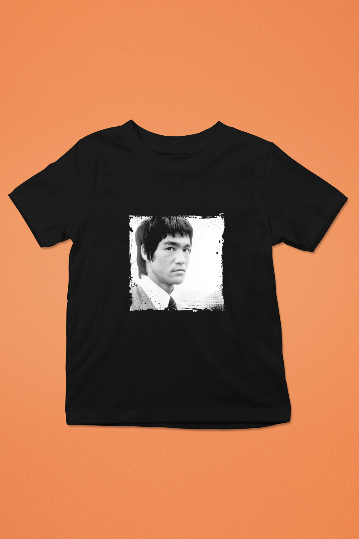 Bruce Lee Baskılı Unisex Siyah Çocuk Tişört