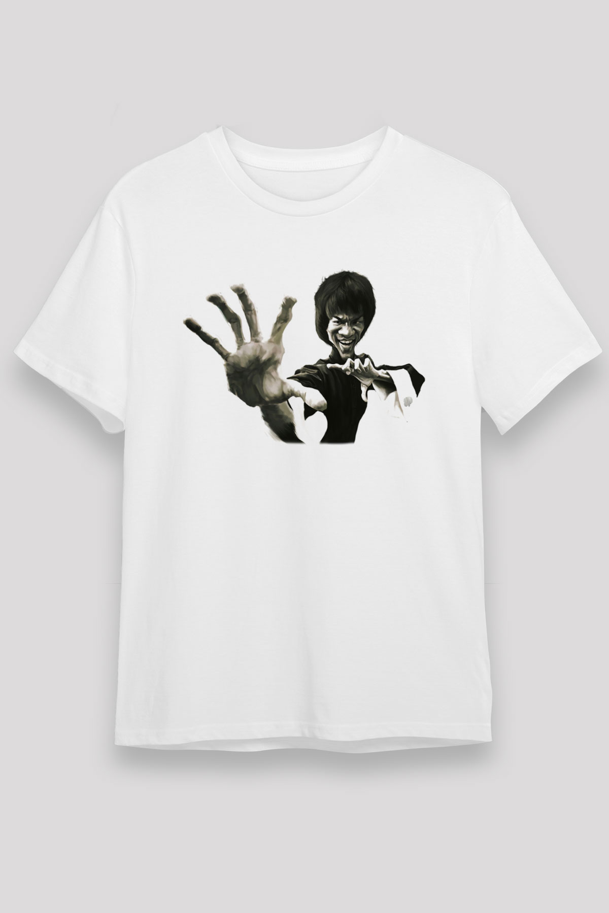 Bruce Lee Beyaz Unisex Tişört T-Shirt - TişörtFabrikası