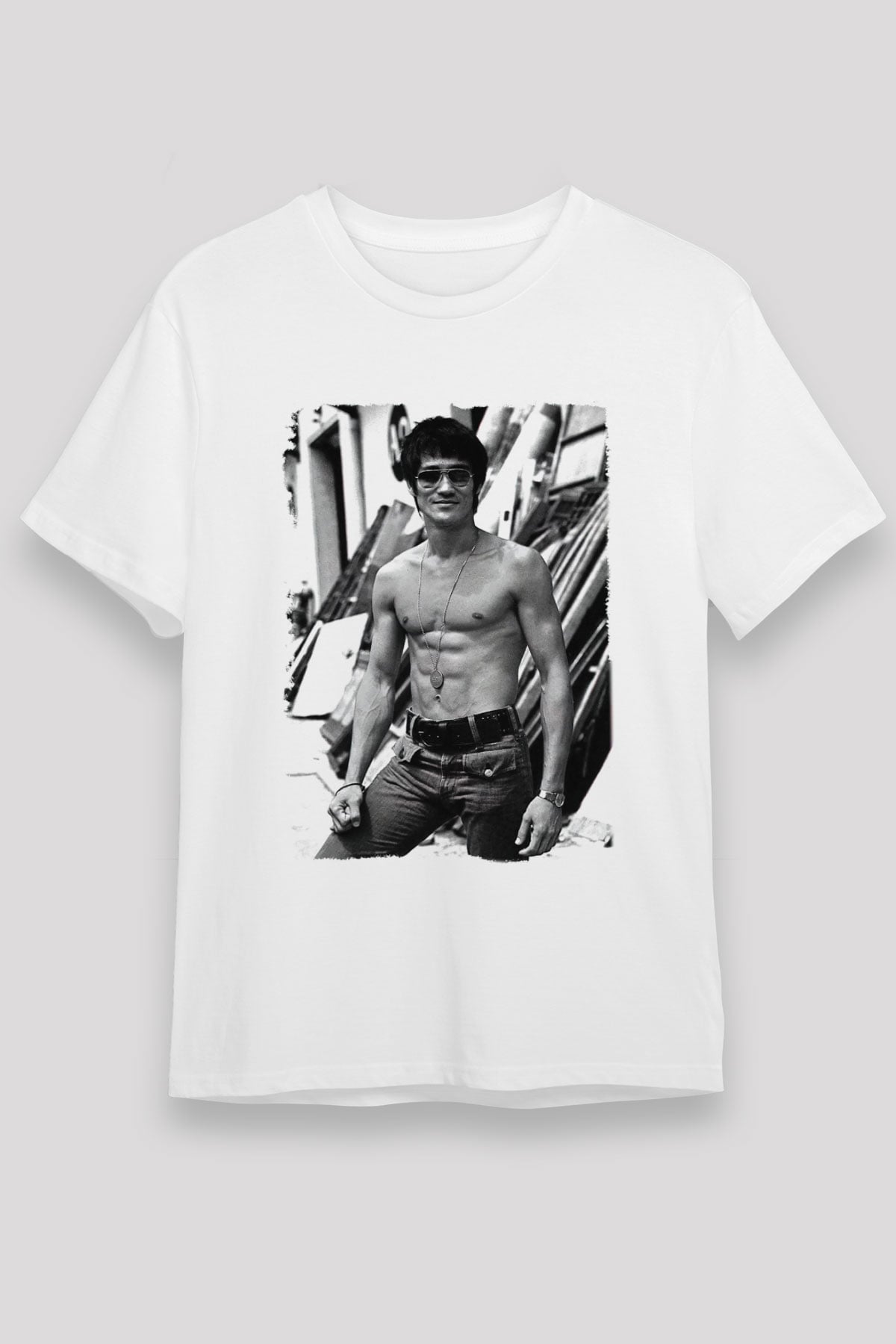Bruce Lee Beyaz Unisex Tişört T-Shirt - TişörtFabrikası