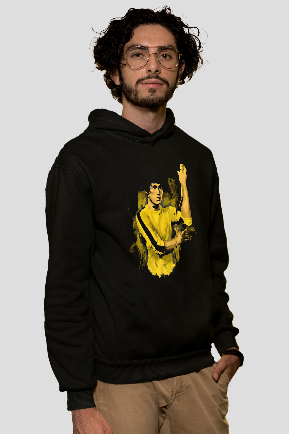 Bruce Lee Siyah Unisex Hoodie