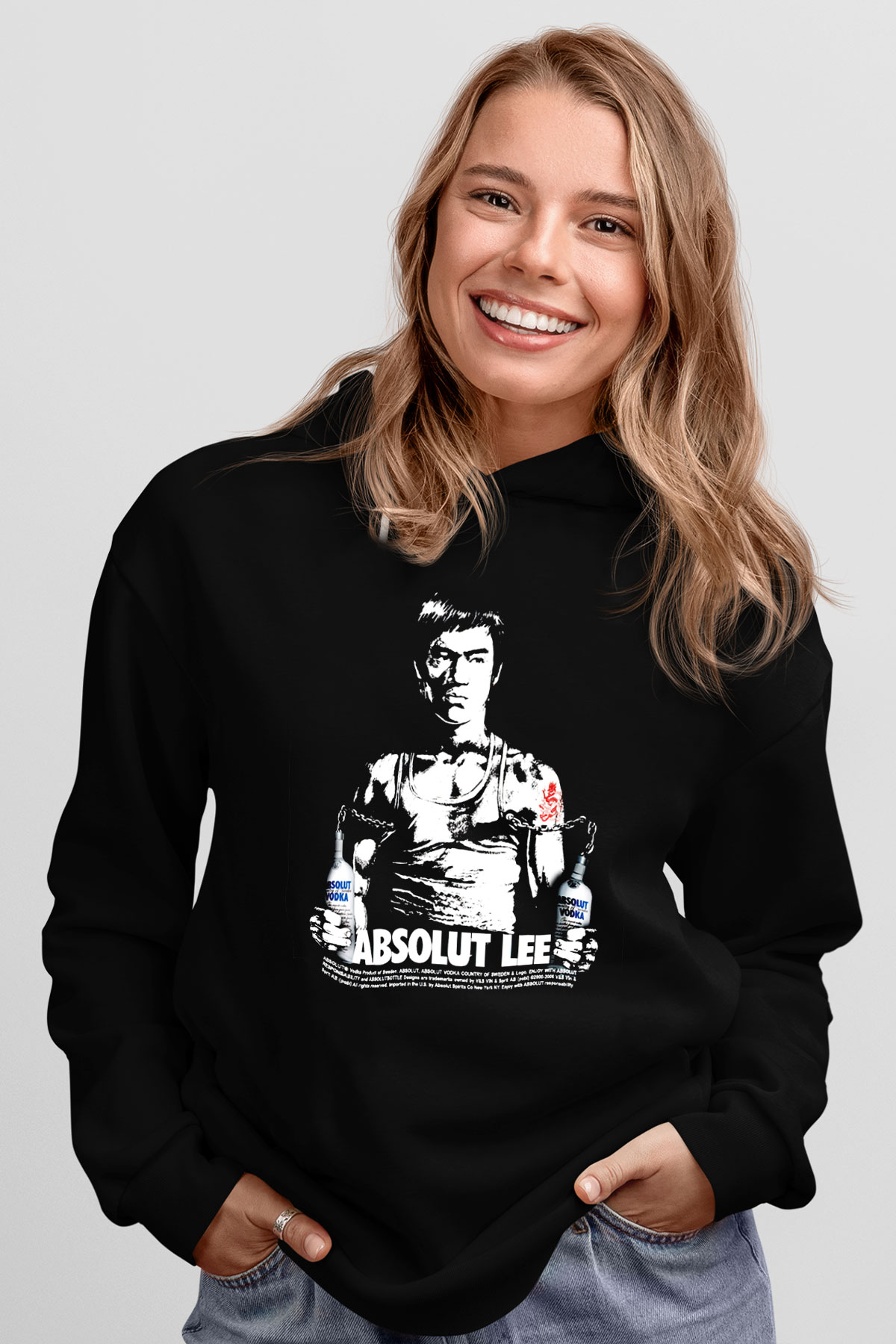 Bruce Lee Siyah Unisex Hoodie