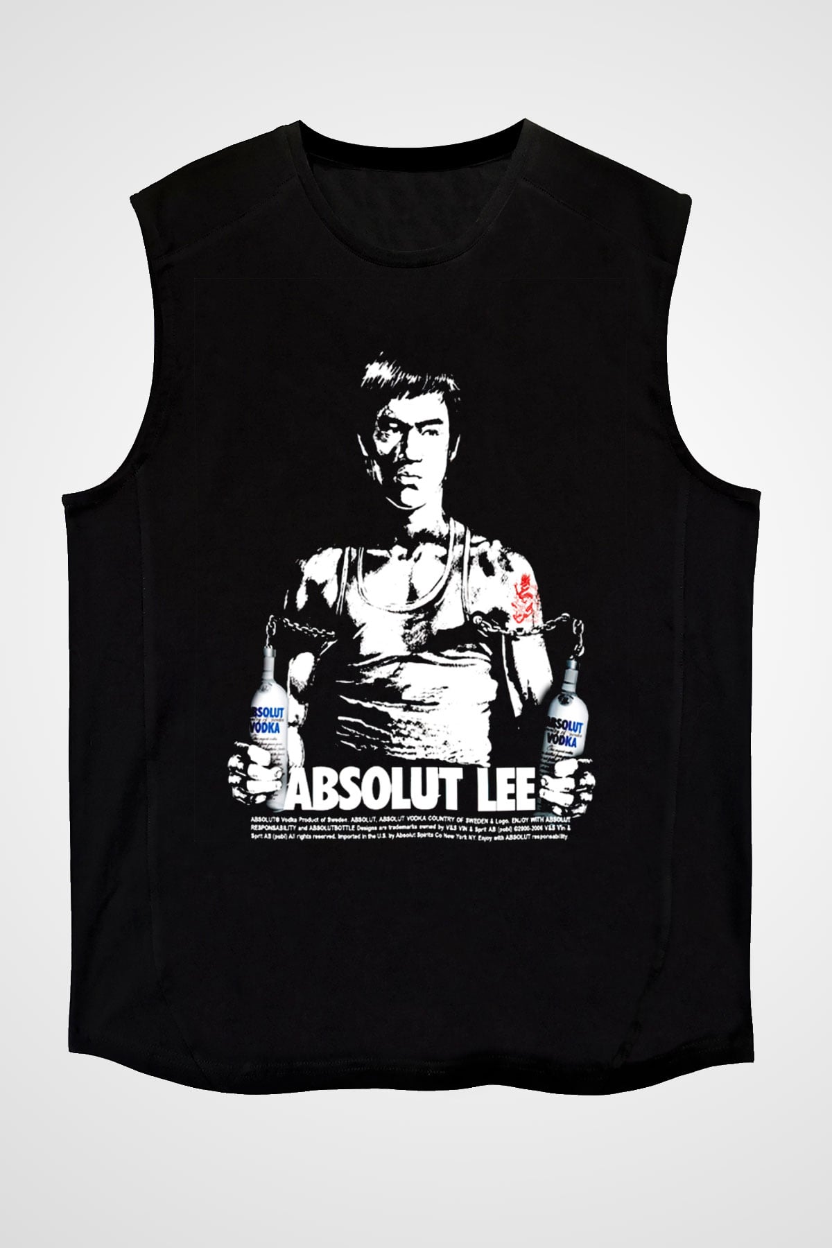 Bruce Lee Siyah Unisex Kolsuz Tişört
