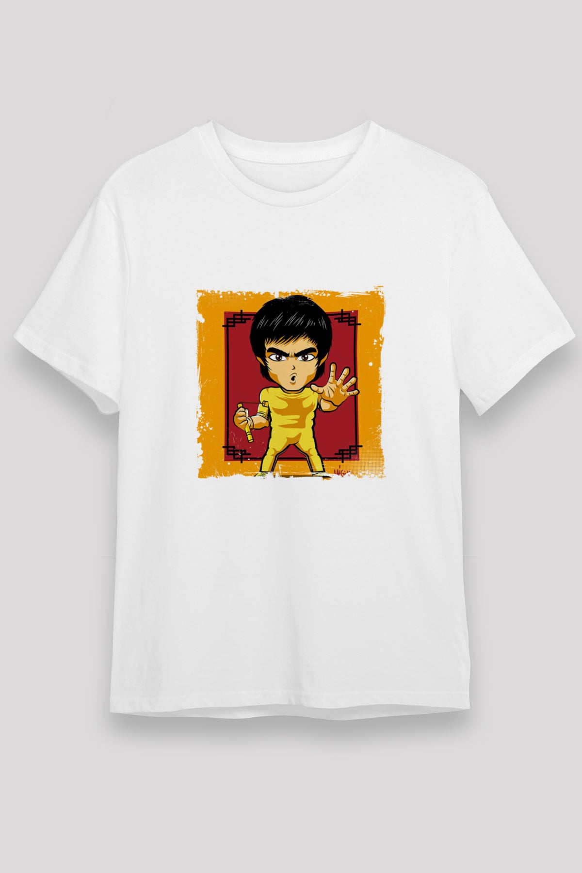 Bruce Lee Unisex Baskılı Beyaz Tişört