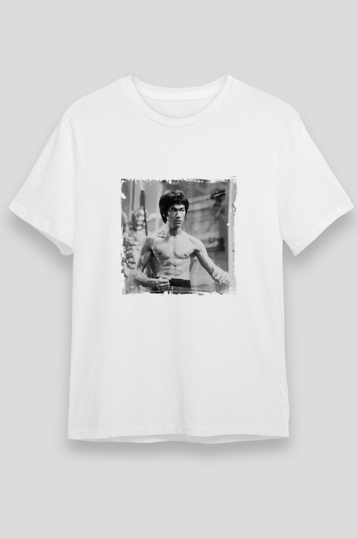 Bruce Lee Unisex Baskılı Beyaz Tişört