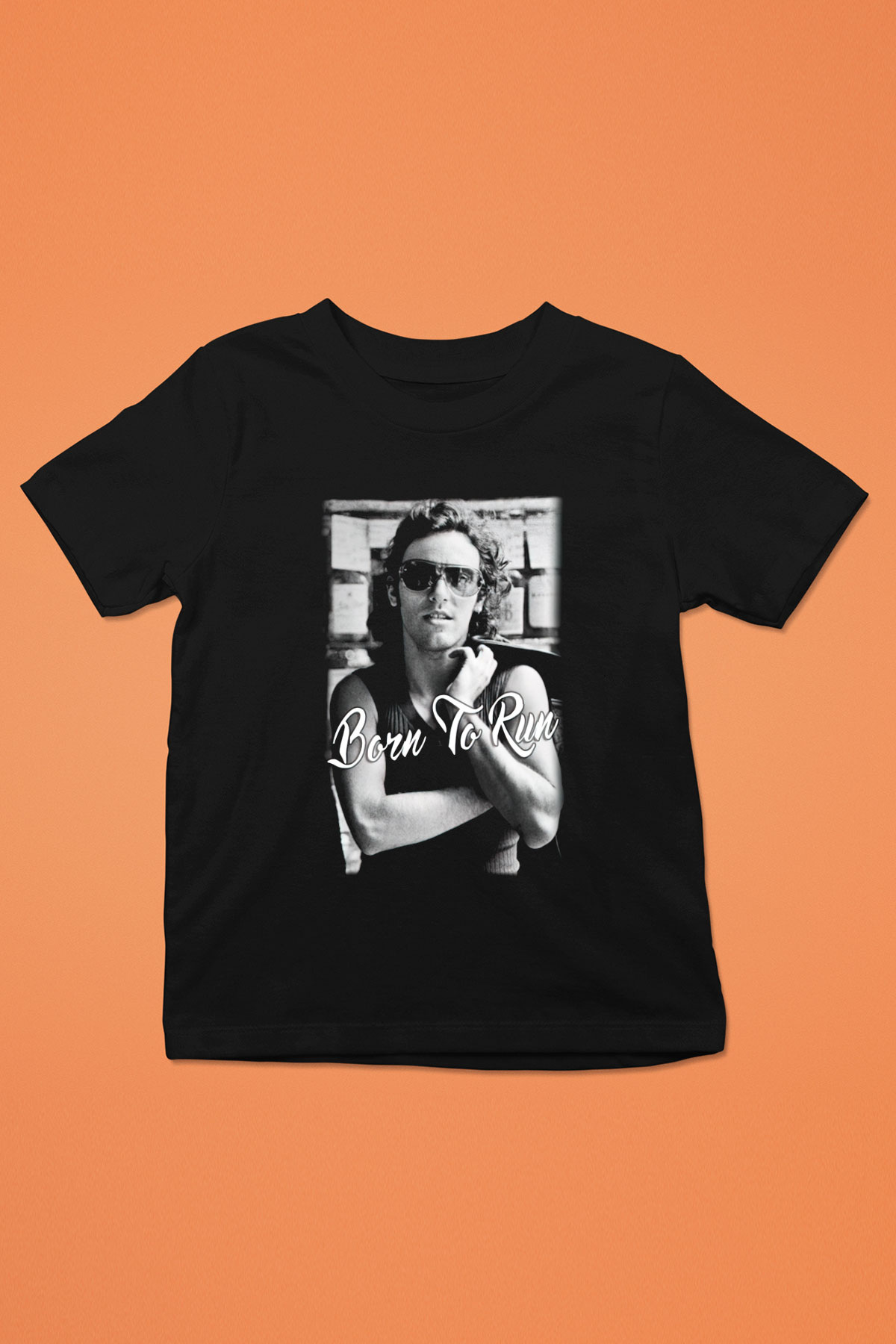 Bruce Springsteen Baskılı Siyah Unisex Çocuk Tişört