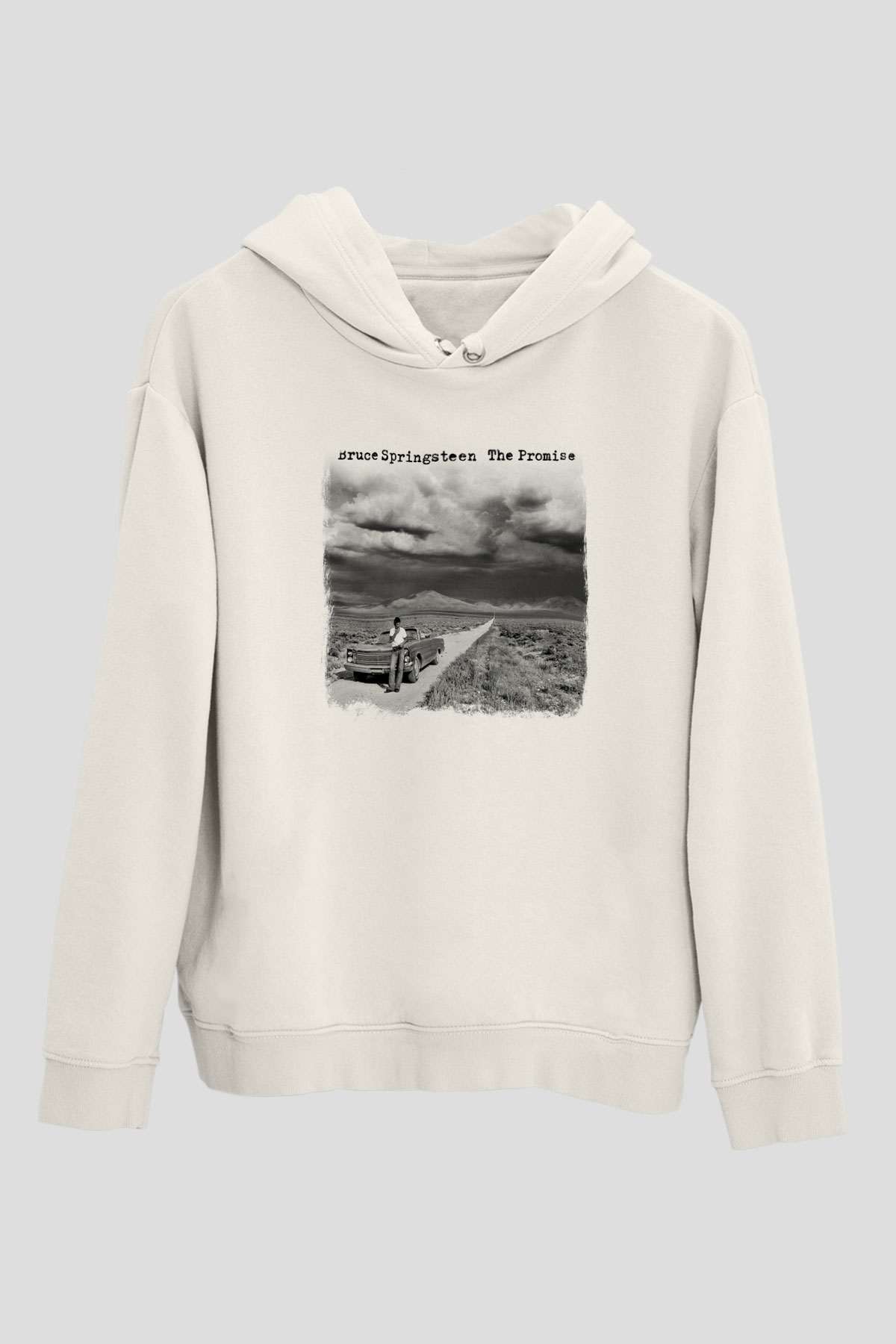 Bruce Springsteen Baskılı Unisex Beyaz Hoodie