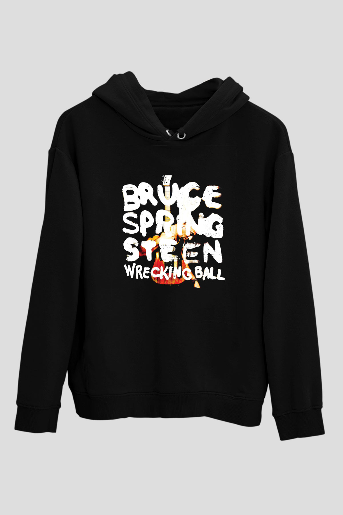 Bruce Springsteen Baskılı Unisex Siyah Hoodie