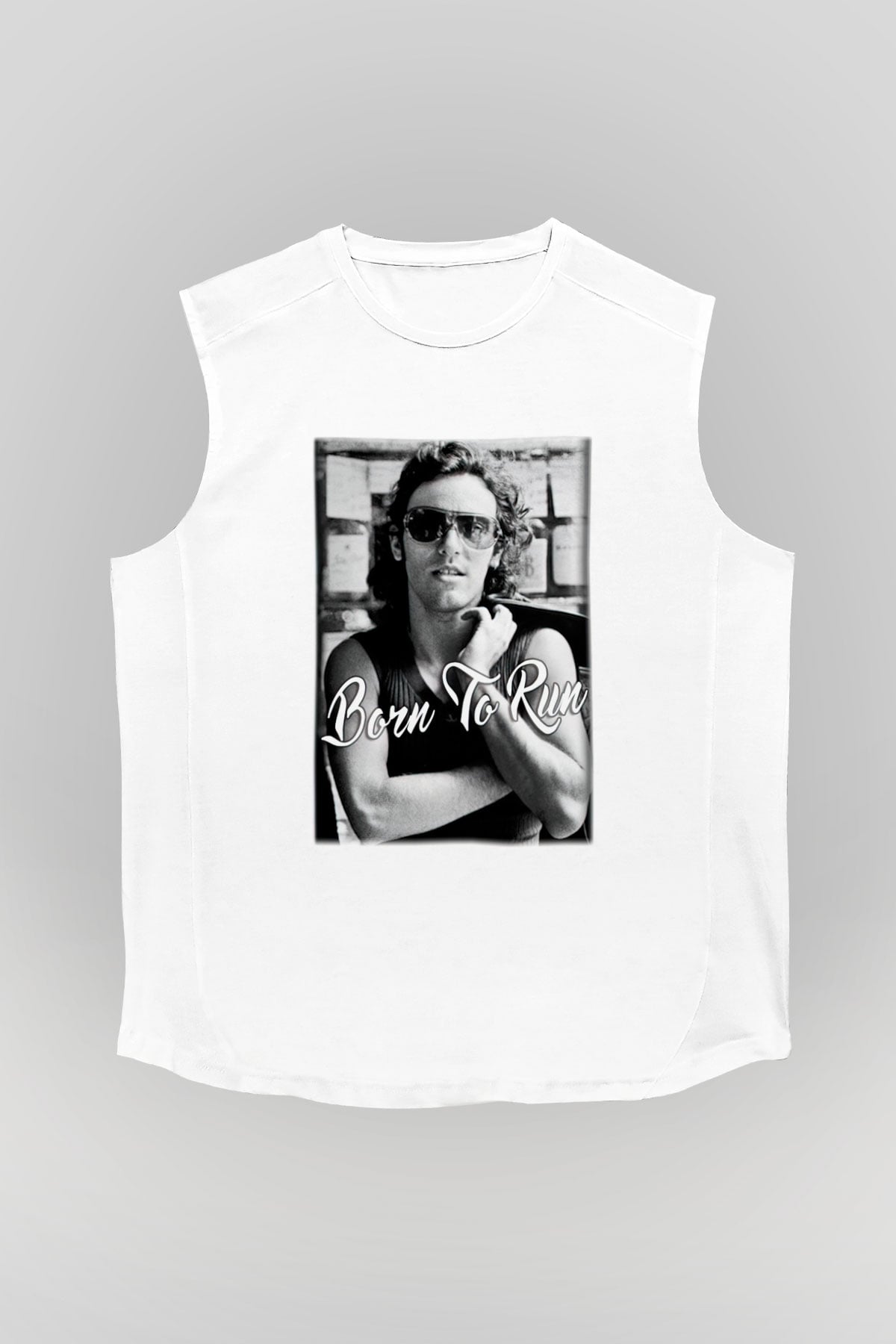 Bruce Springsteen Beyaz Unisex Kolsuz Tişört