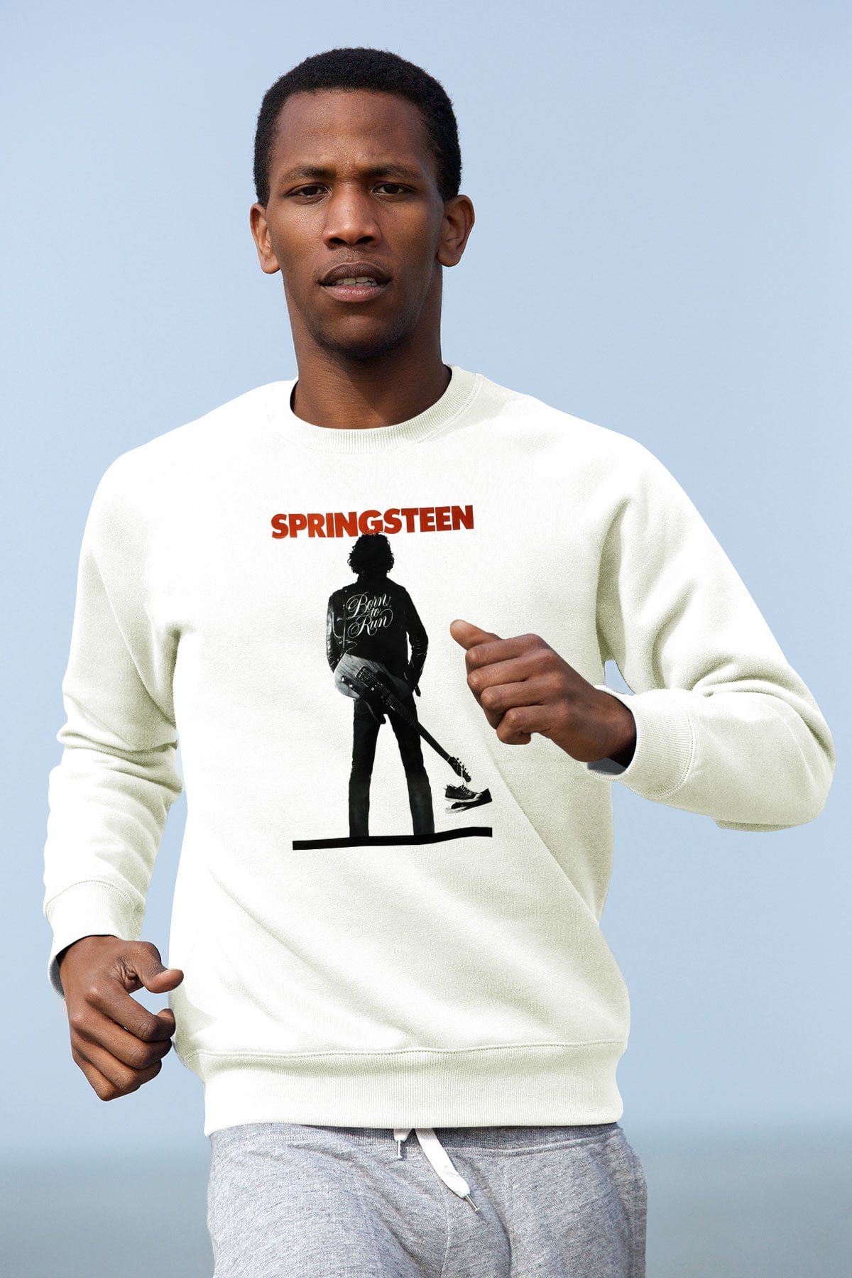 Bruce Springsteen Beyaz Unisex Sweatshirt