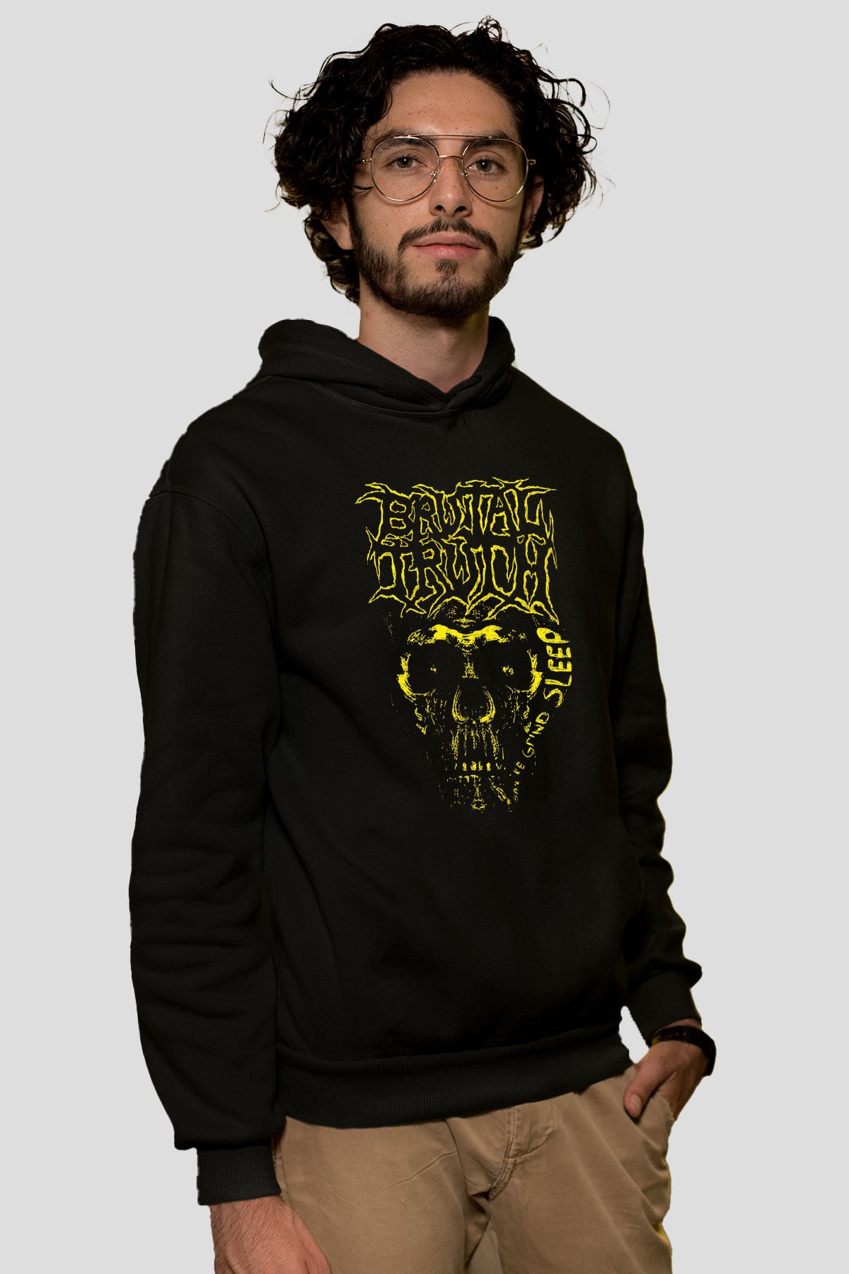Brutal Truth Siyah Unisex Kapüşonlu Sweatshirt