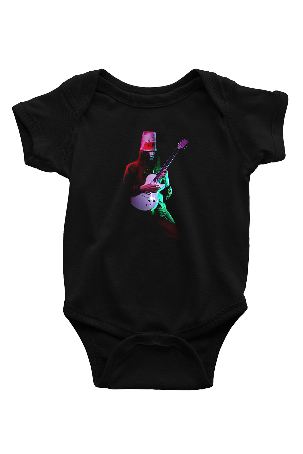 Buckethead Baskılı Unisex Siyah Bebek Body - Zıbın