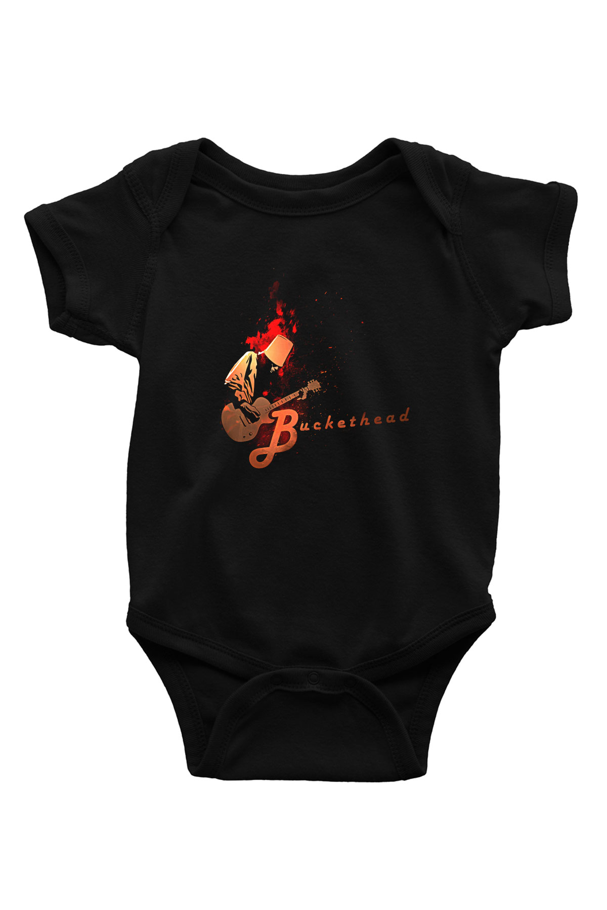 Buckethead Baskılı Unisex Siyah Bebek Body - Zıbın