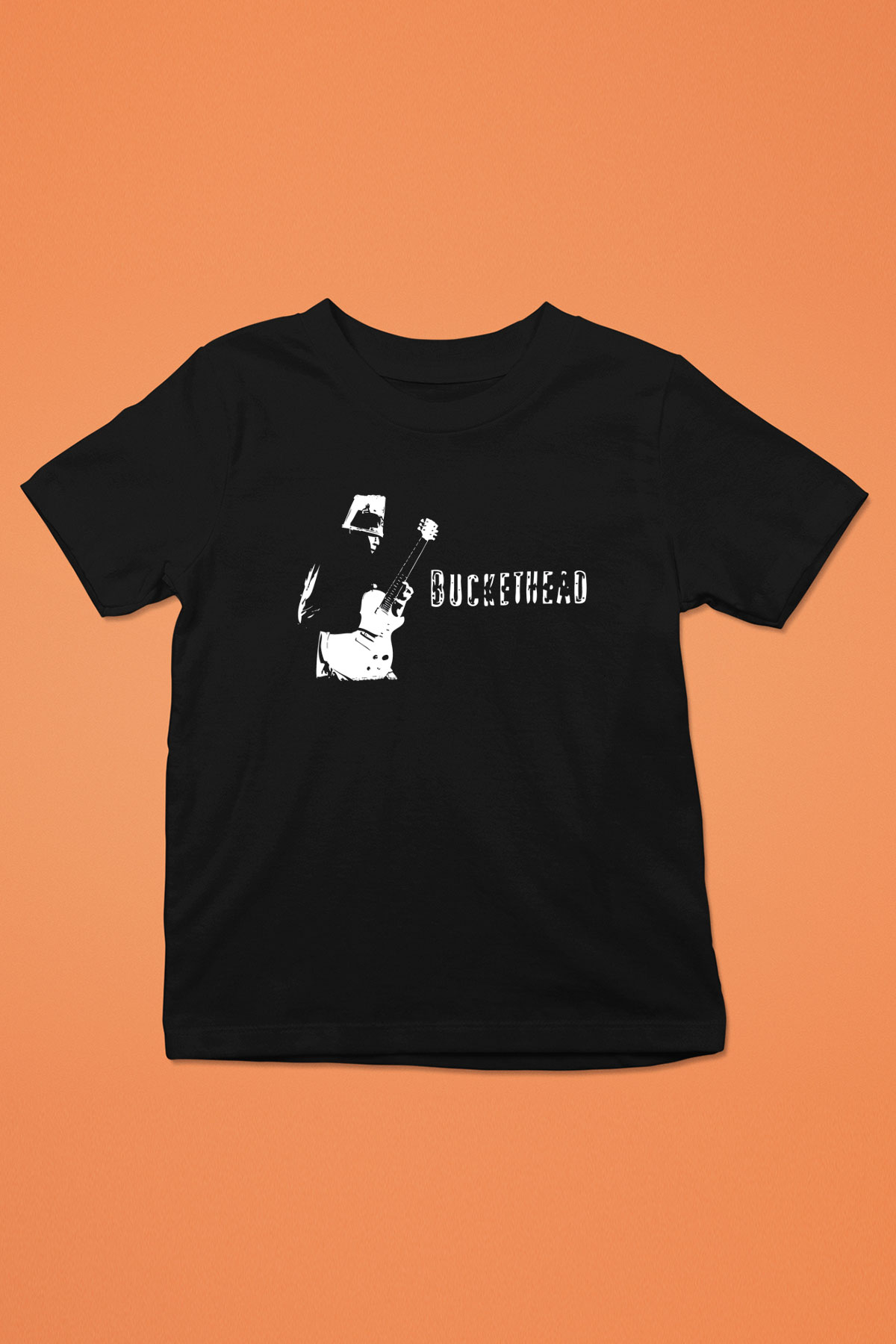 Buckethead Baskılı Unisex Siyah Çocuk Tişört - Tshirt