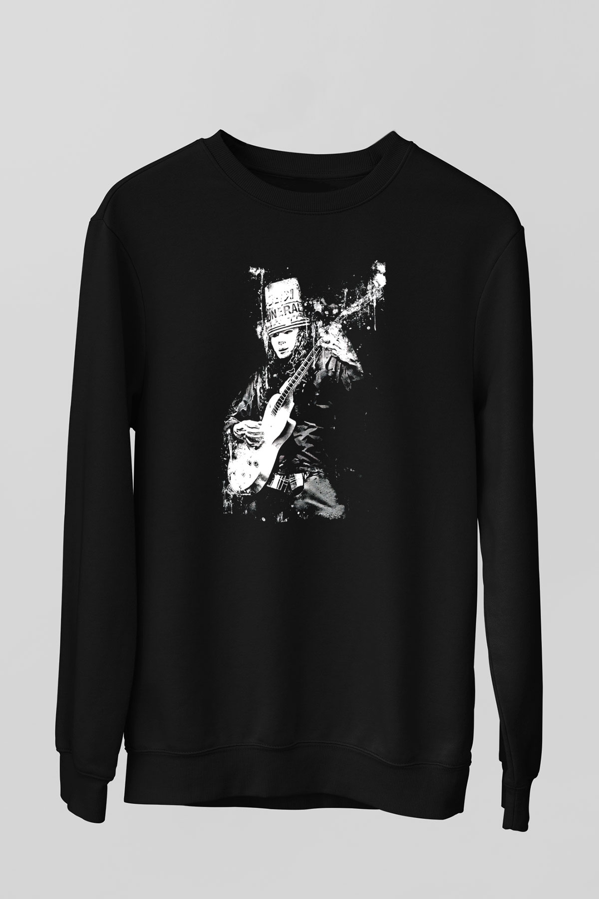 Buckethead Baskılı Unisex Siyah Sweatshirt