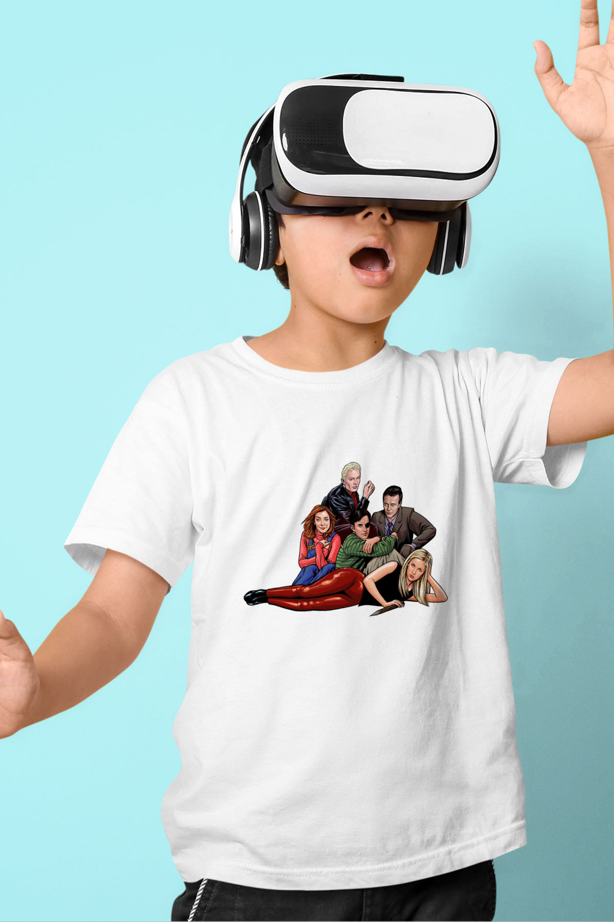 Buffy the Vampire Slayer Baskılı Beyaz Unisex Çocuk Tişört