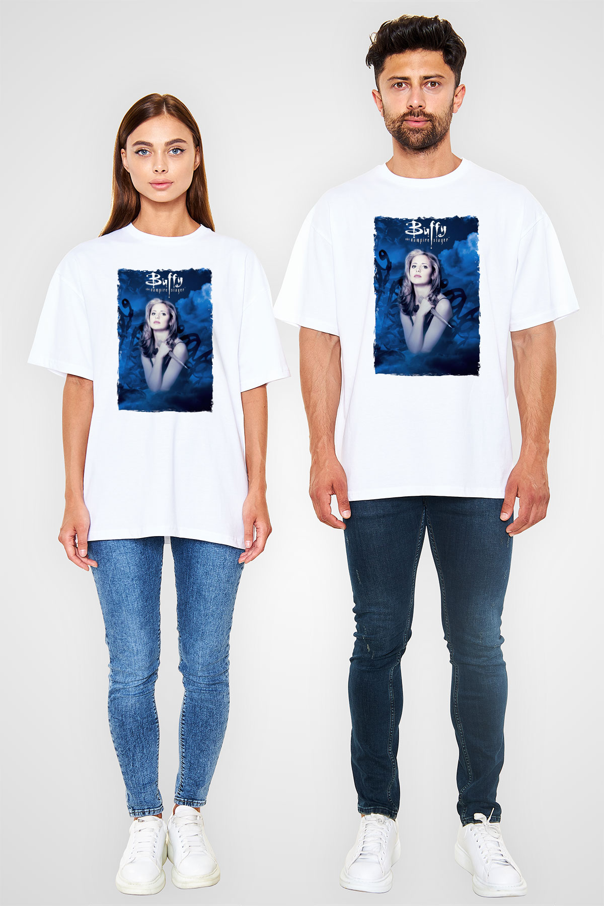 Buffy the Vampire Slayer Beyaz Oversize Tişört Oversize T-shirt