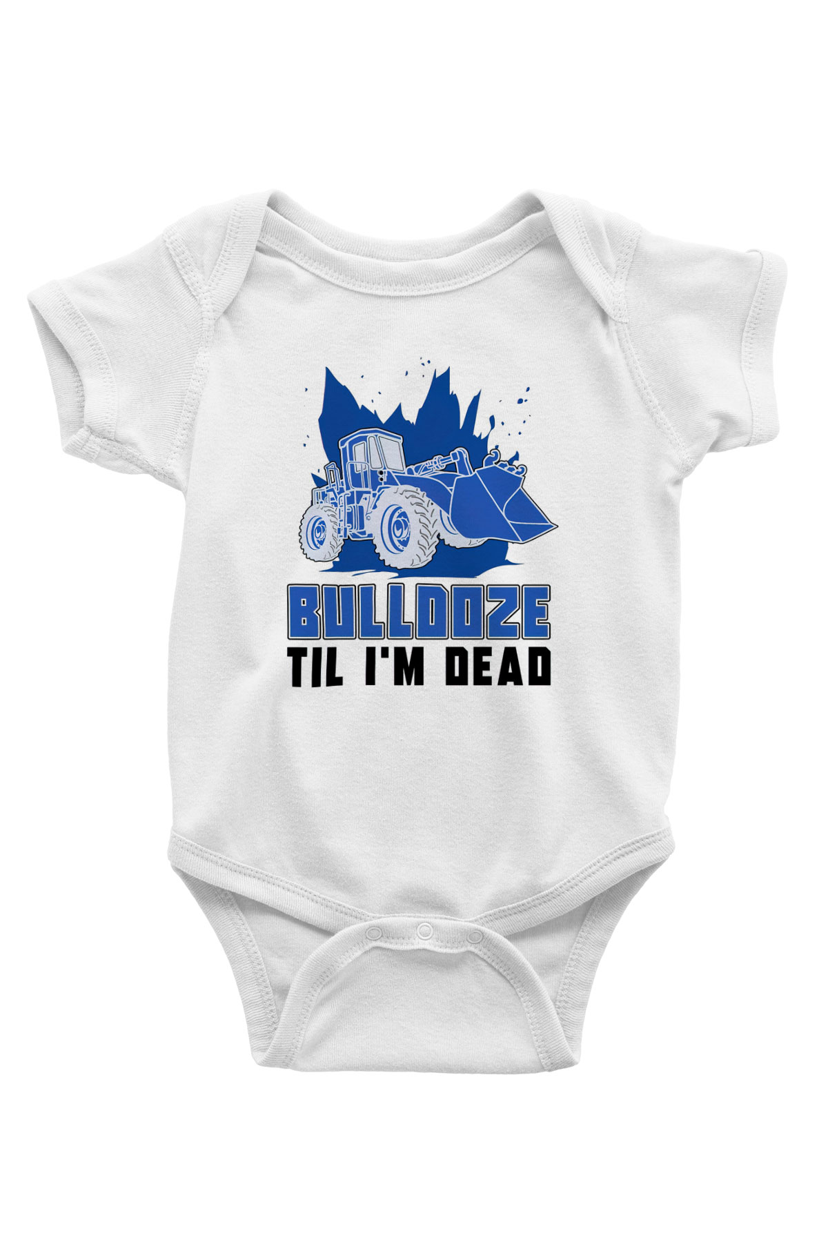 Buldozer operatörü Beyaz Bebek Body - Zıbın