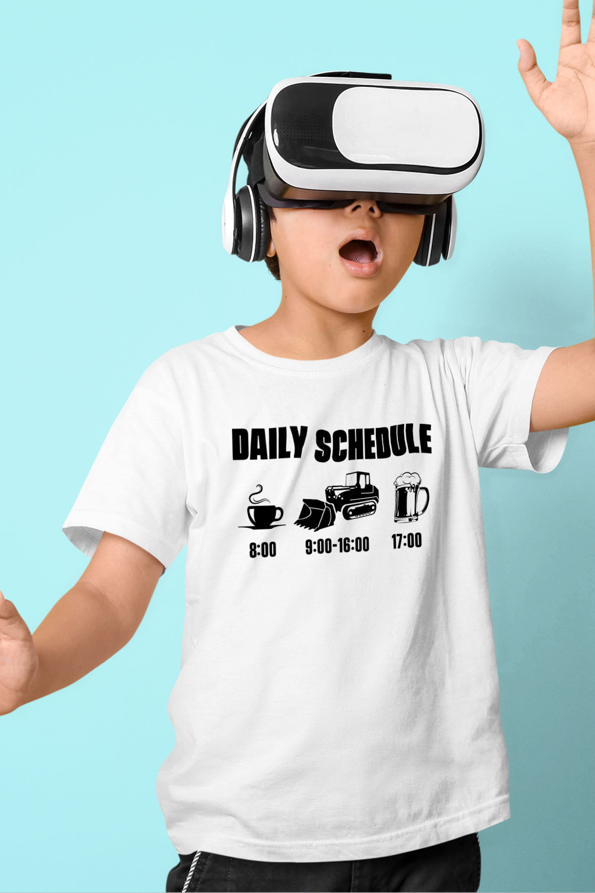 Buldozer operatörü Beyaz Unisex Çocuk Tişört