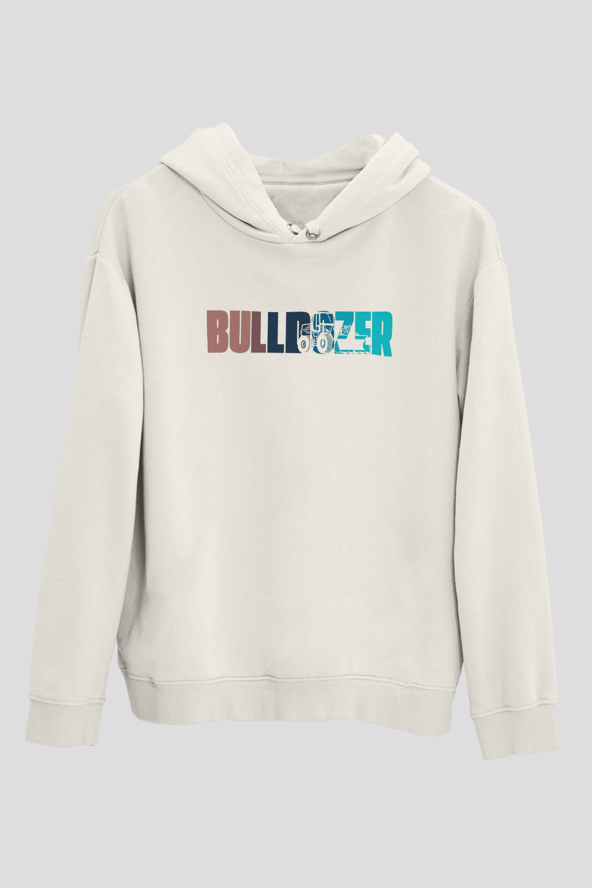 Buldozer operatörü Beyaz Unisex Kapüşonlu Sweatshirt