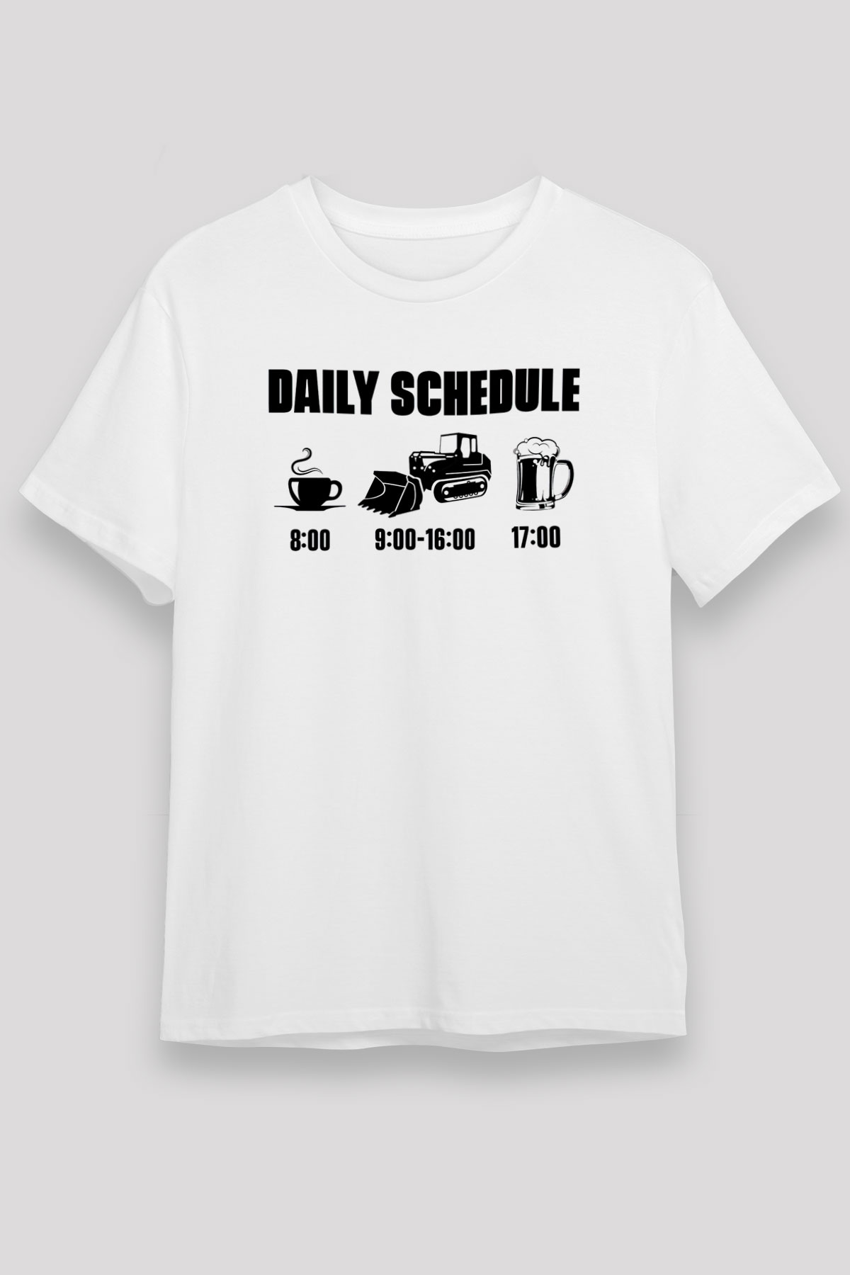 Buldozer operatörü Beyaz Unisex Tişört T-Shirt - TişörtFabrikası