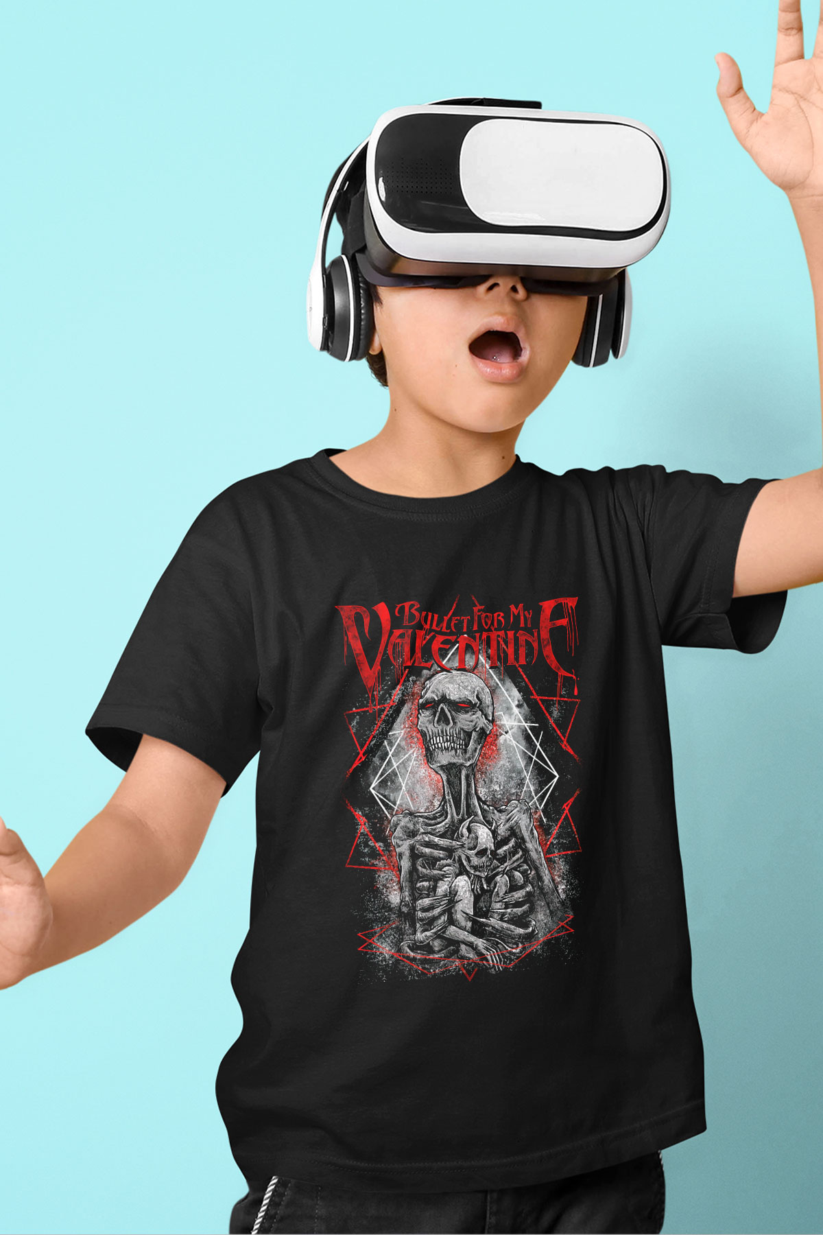Bullet for My Valentine Baskılı Siyah Unisex Çocuk Tişört
