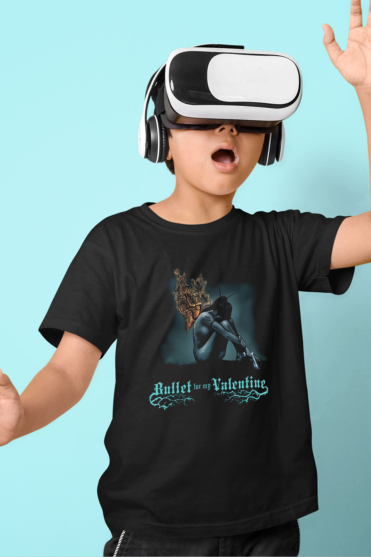 Bullet for My Valentine Baskılı Siyah Unisex Çocuk Tişört
