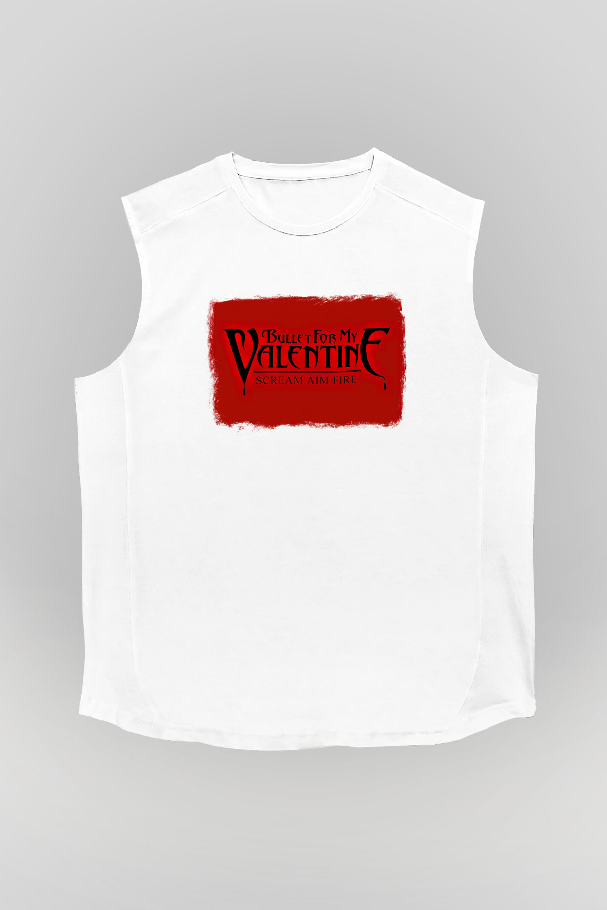 Bullet for My Valentine Baskılı Unisex Beyaz Kolsuz Tişört