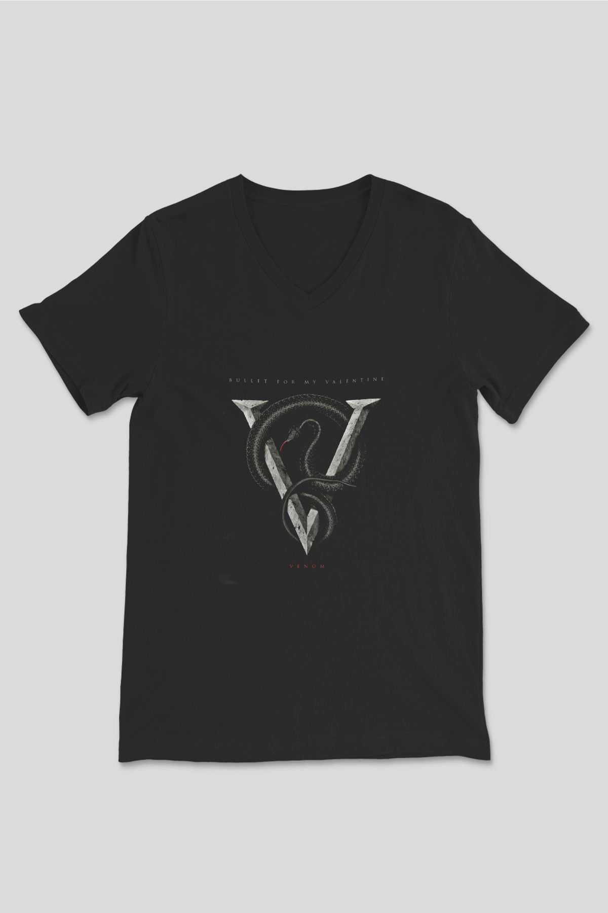Bullet for My Valentine Baskılı Unisex Siyah V Yaka Tişört