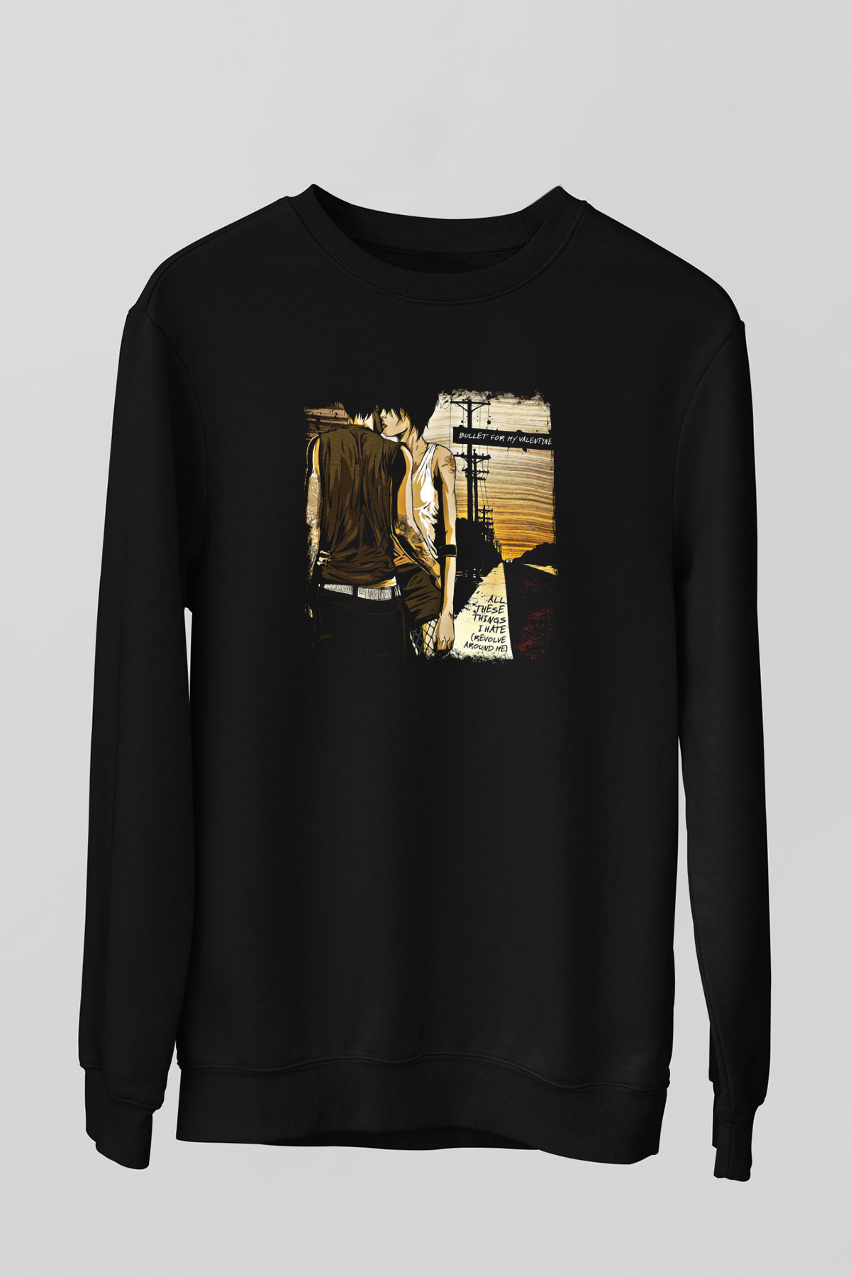 Bullet for My Valentine Baskılı Unisex Siyah Sweatshirt