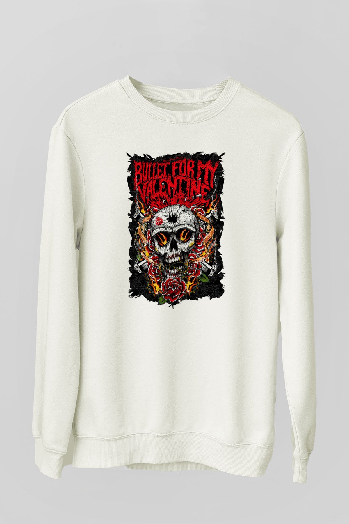 Bullet for My Valentine Beyaz Unisex Sweatshirt