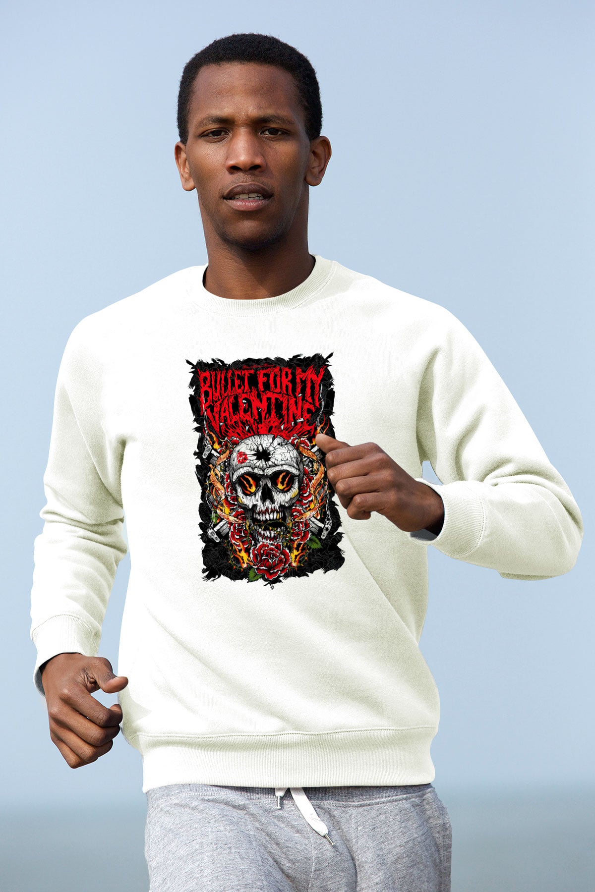 Bullet for My Valentine Beyaz Unisex Sweatshirt