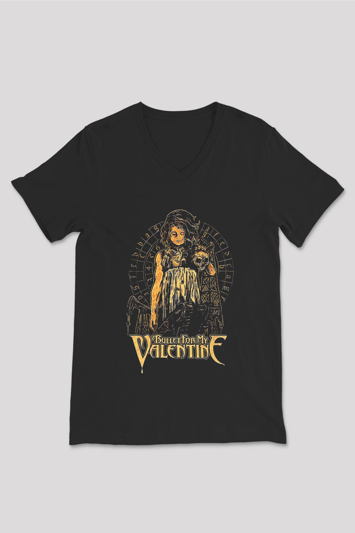 Bullet for My Valentine Siyah Unisex V Yaka Tişört T-Shirt