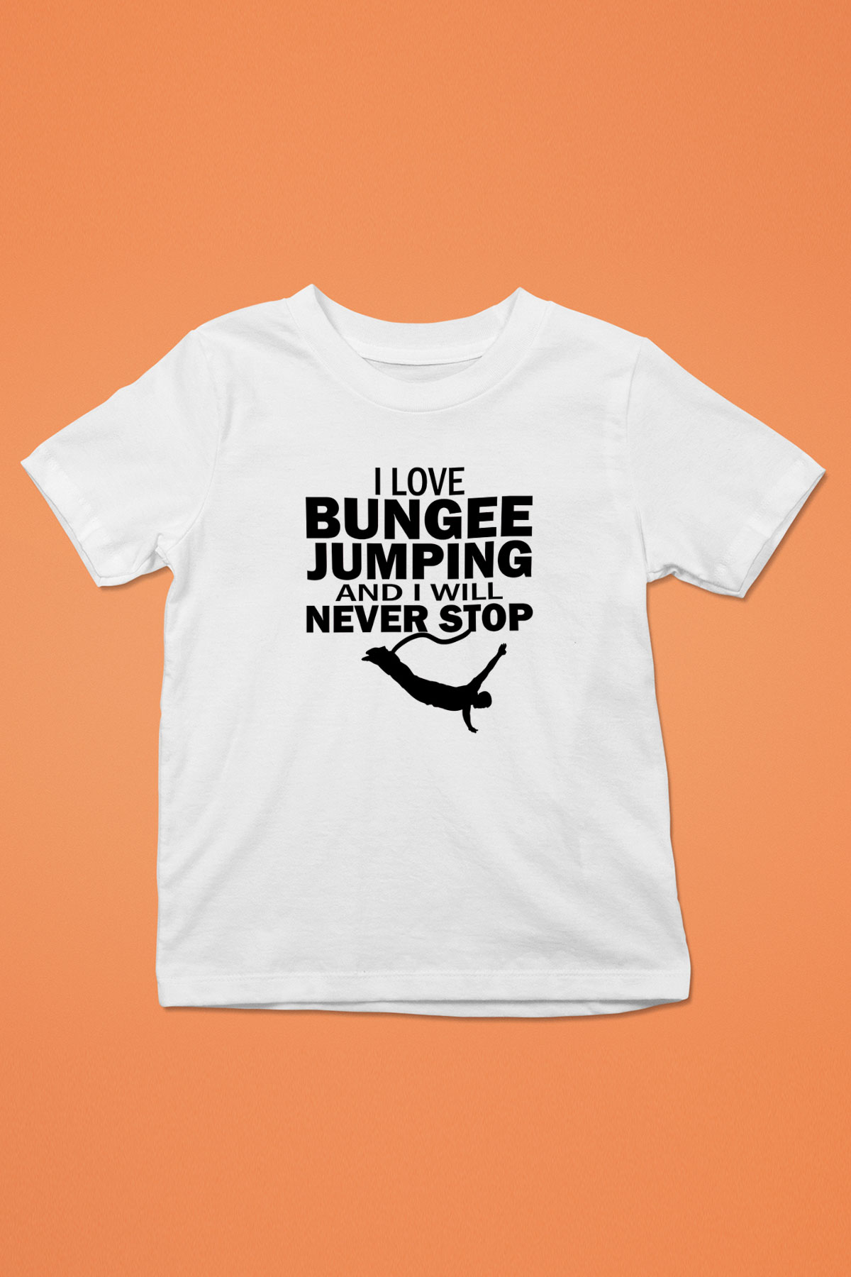 Bungee Jumping Baskılı Unisex Beyaz Çocuk Tişört - Tshirt
